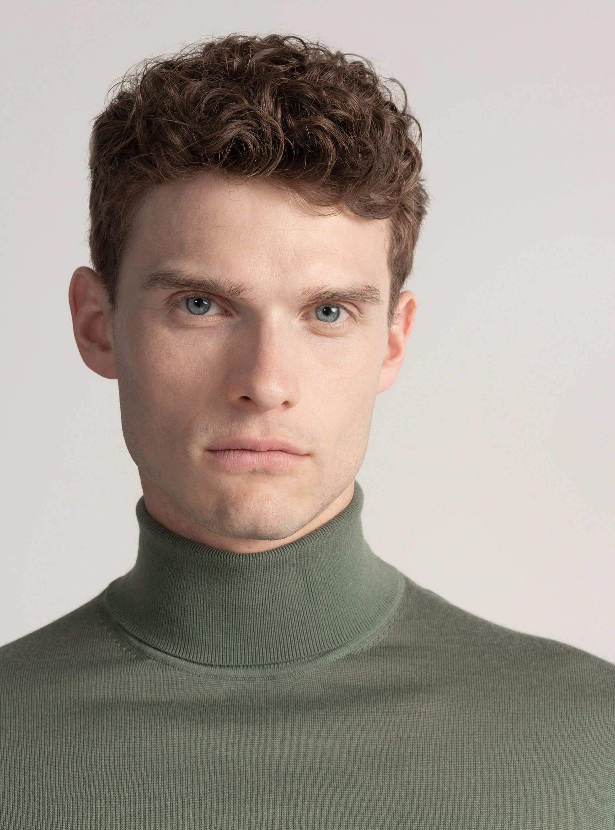 Turtleneck in pure extra-fine merino wool, SALVIA 0602C