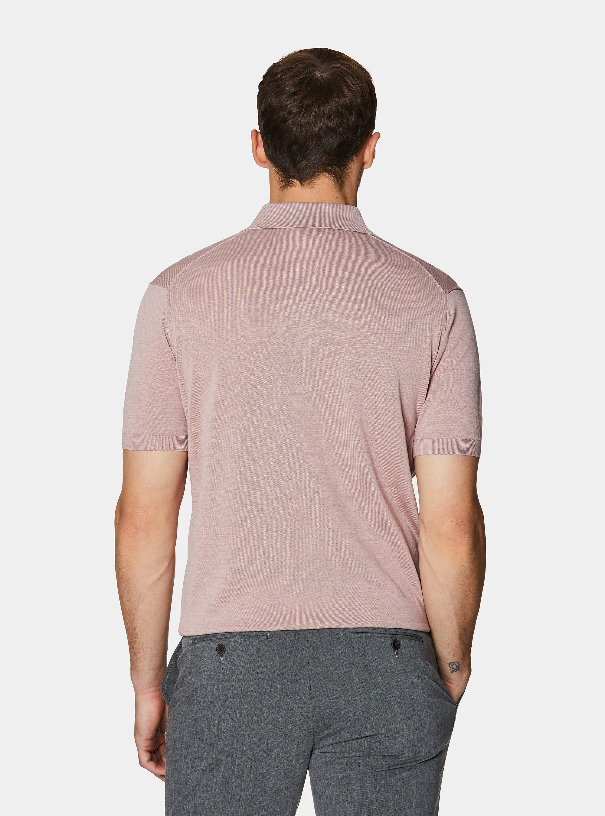 Polo de algod&oacute;n y seda, 0441C ROSA SCURO