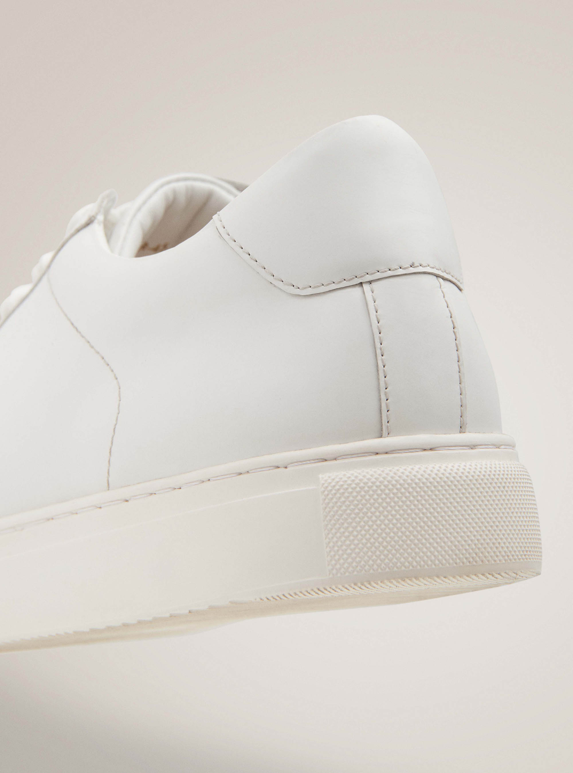 White leather sneakers, WHITE