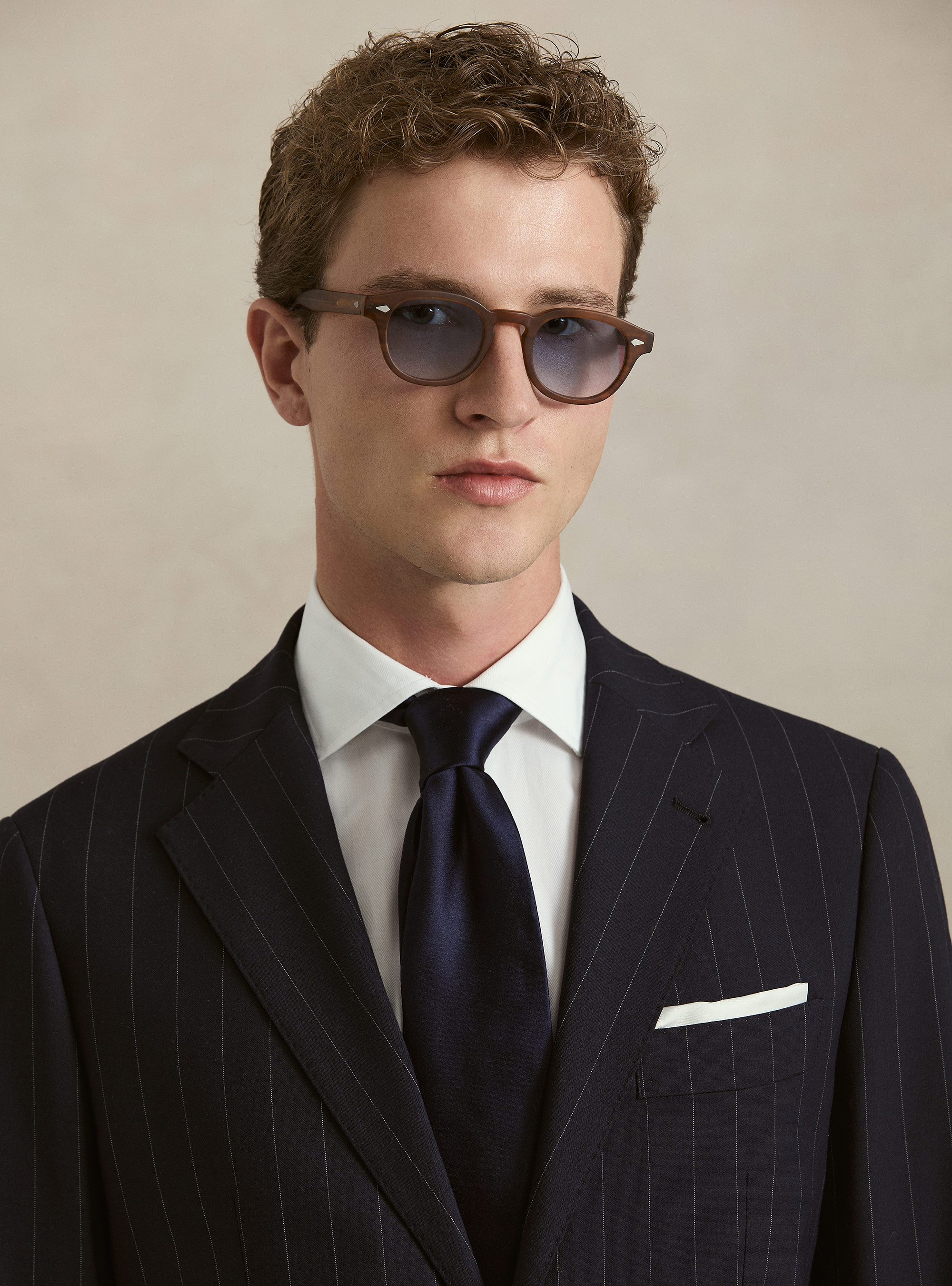 Single-breasted blazer for a pinstripe suit, NAVY BLUE