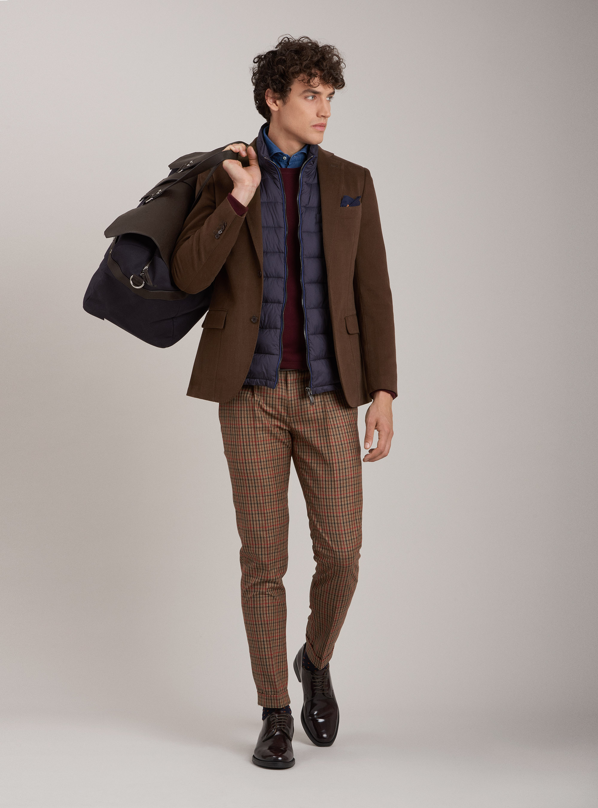Cotton twill jacket, BROWN