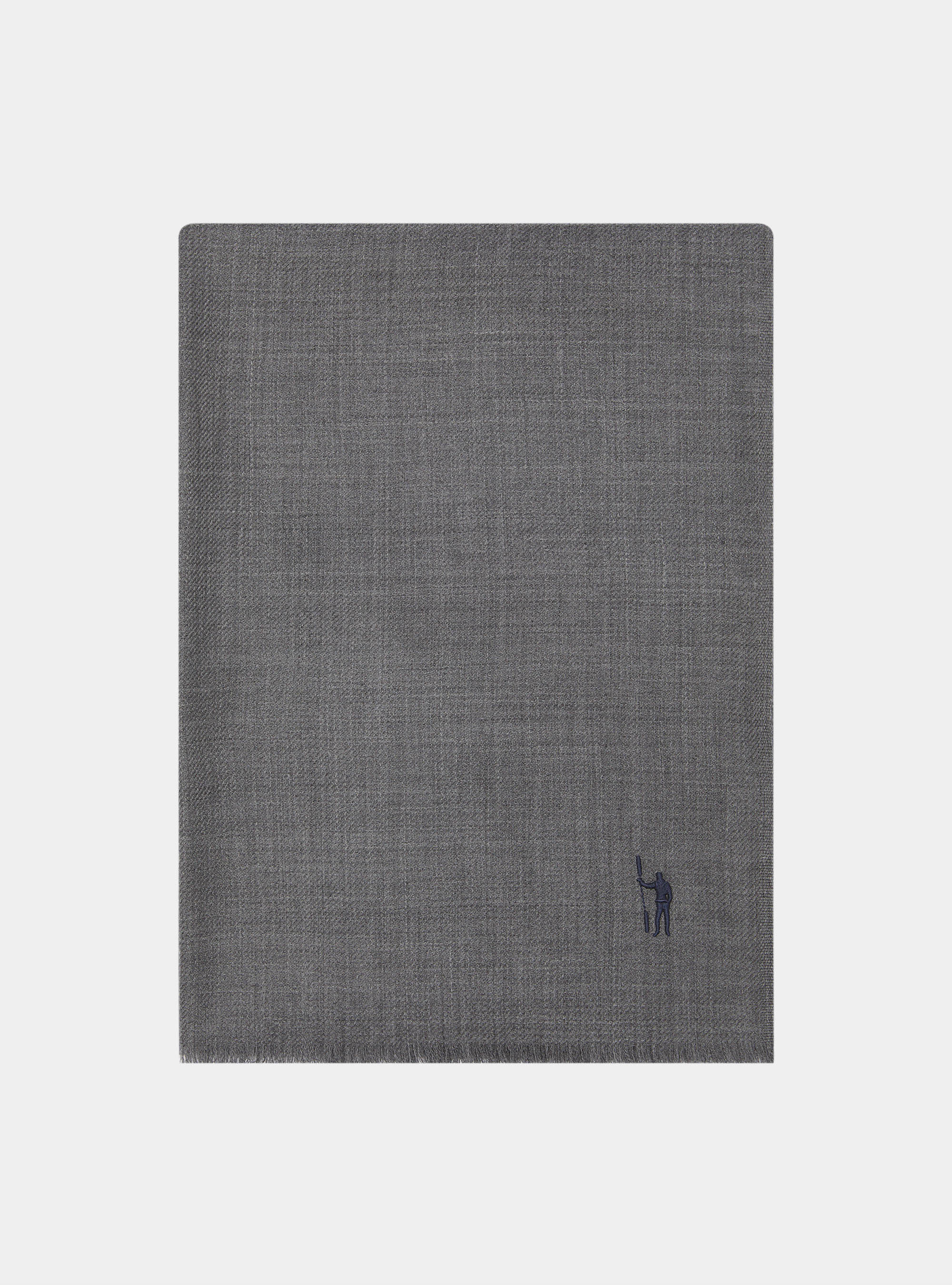 Sciarpa in lana con ricamo, GRIGIO CHIARO
