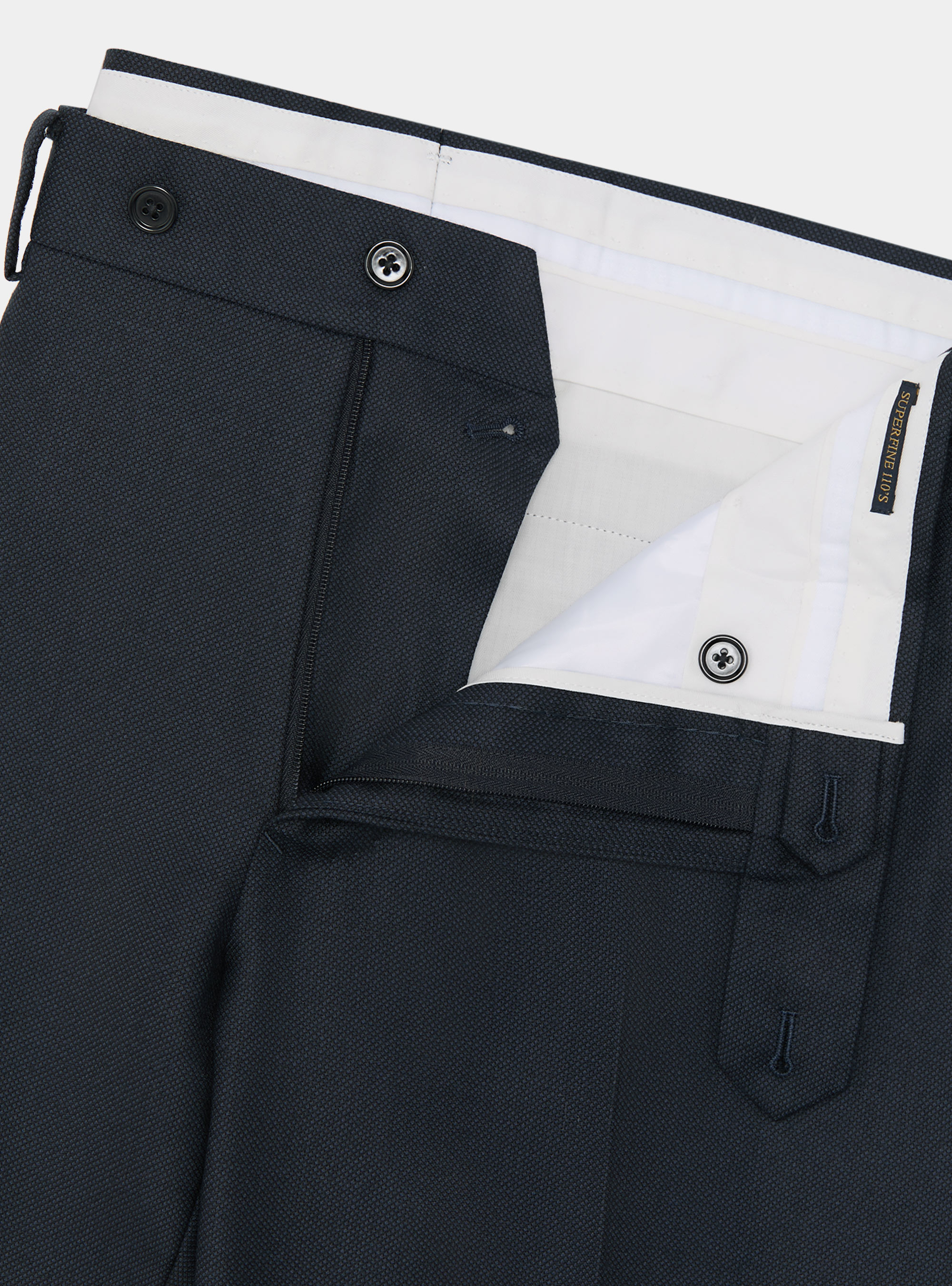 Pantal&oacute;n de traje de lana ojo de perdiz Vitale Barberis Canonico, AZUL MARINO