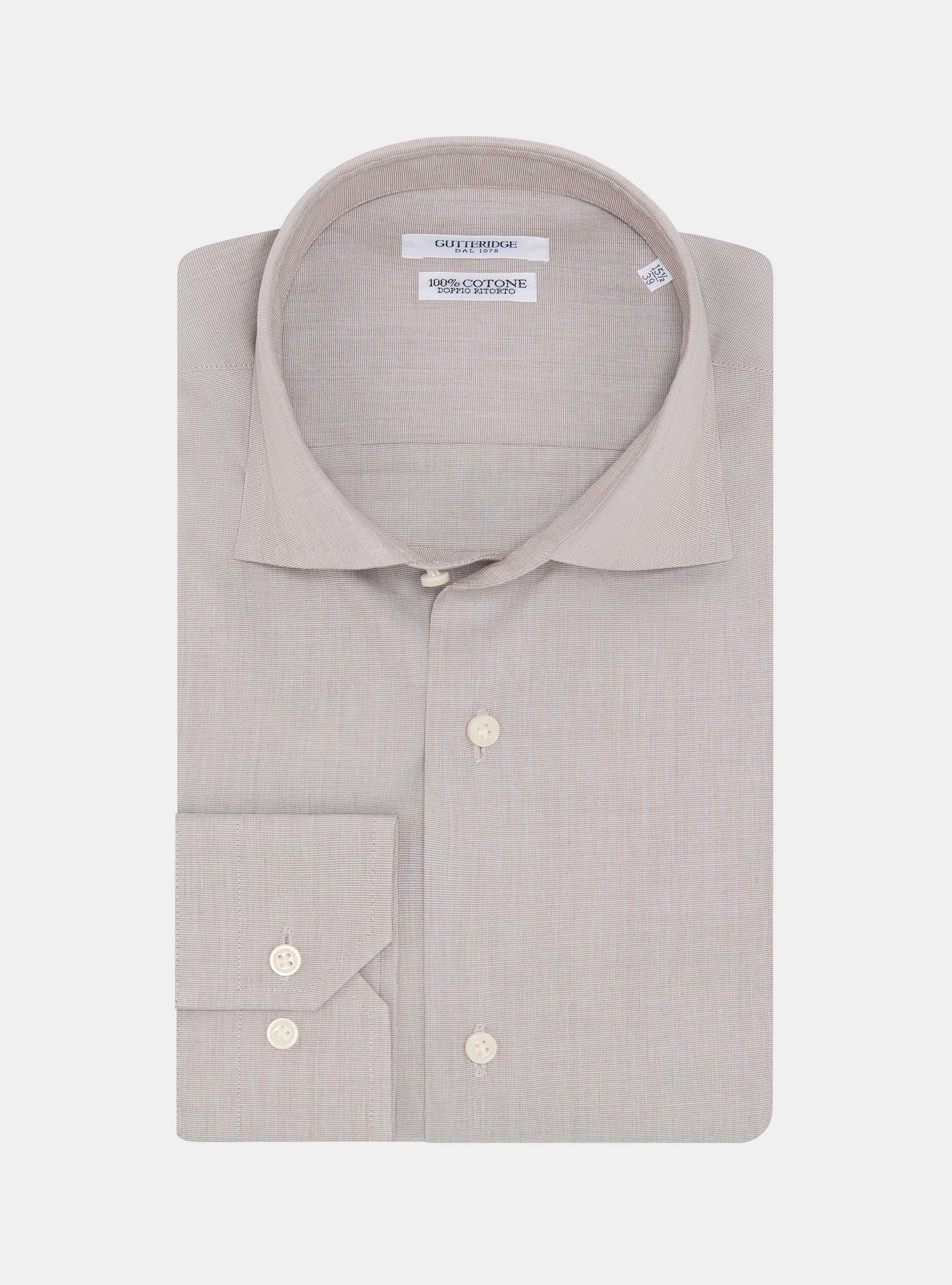 Camisa de algod&oacute;n fil a fil, BARRO