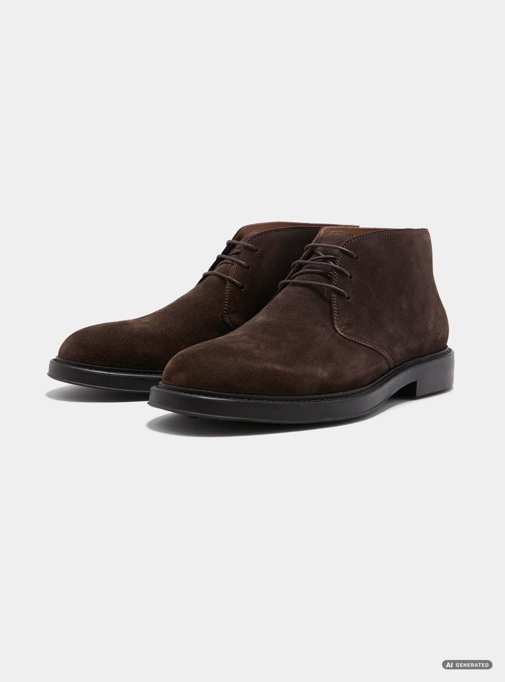 Wildleder-Boots mit Gummisohle, MARRONE 0507C