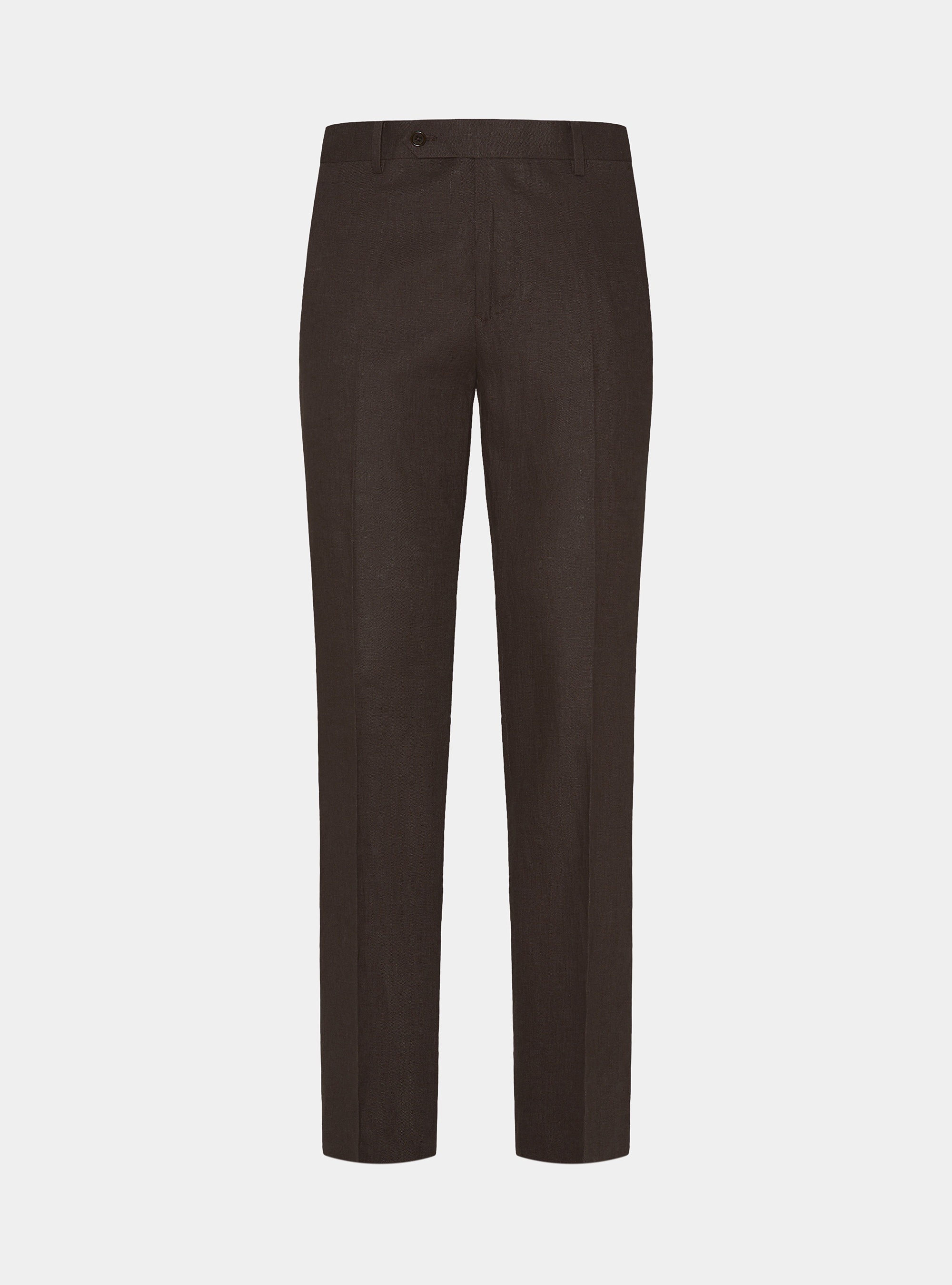 Pure linen suit trousers, BROWN