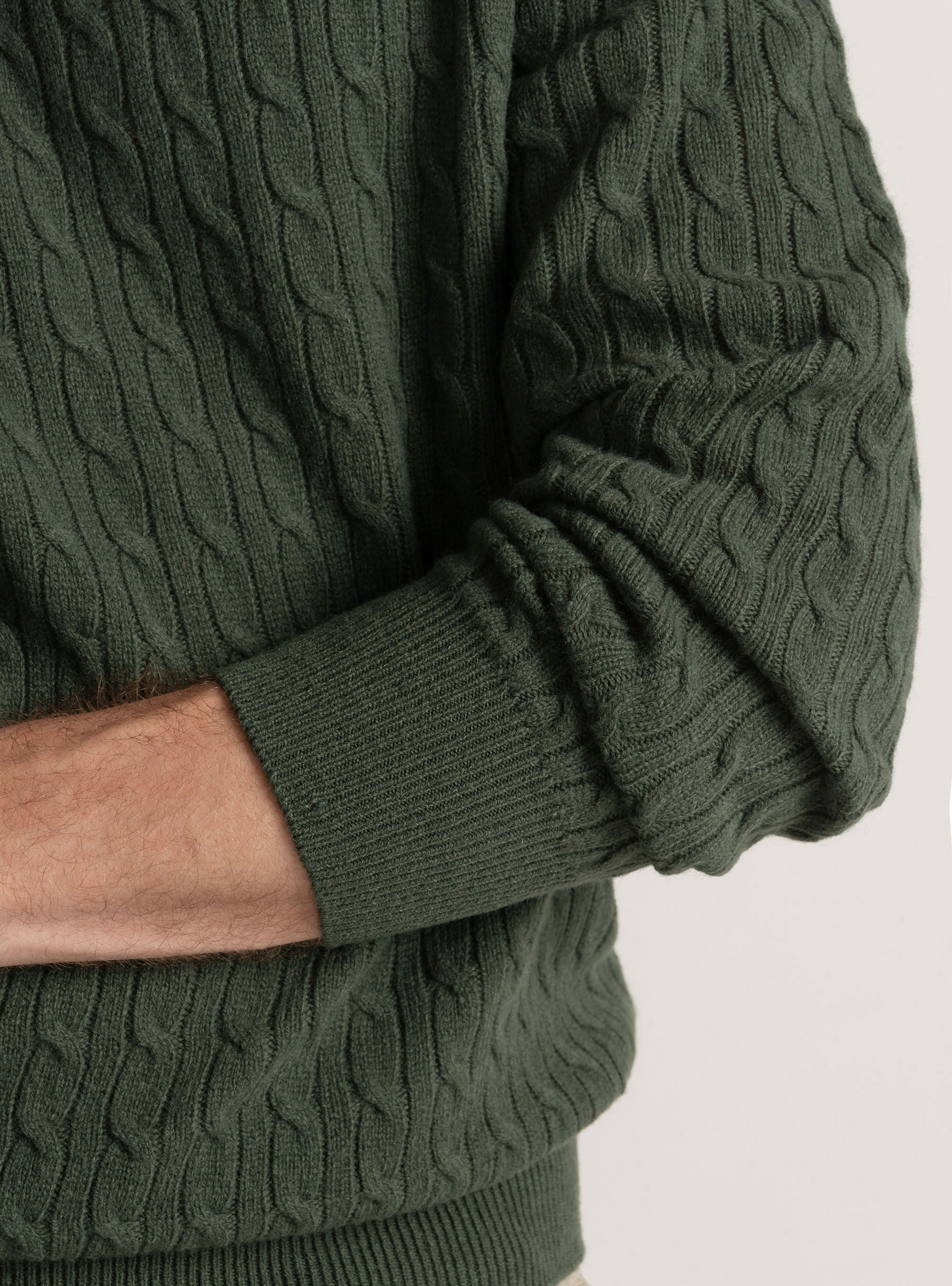 Cashmere wool crew-neck sweater with braid, MILITARE 0609C