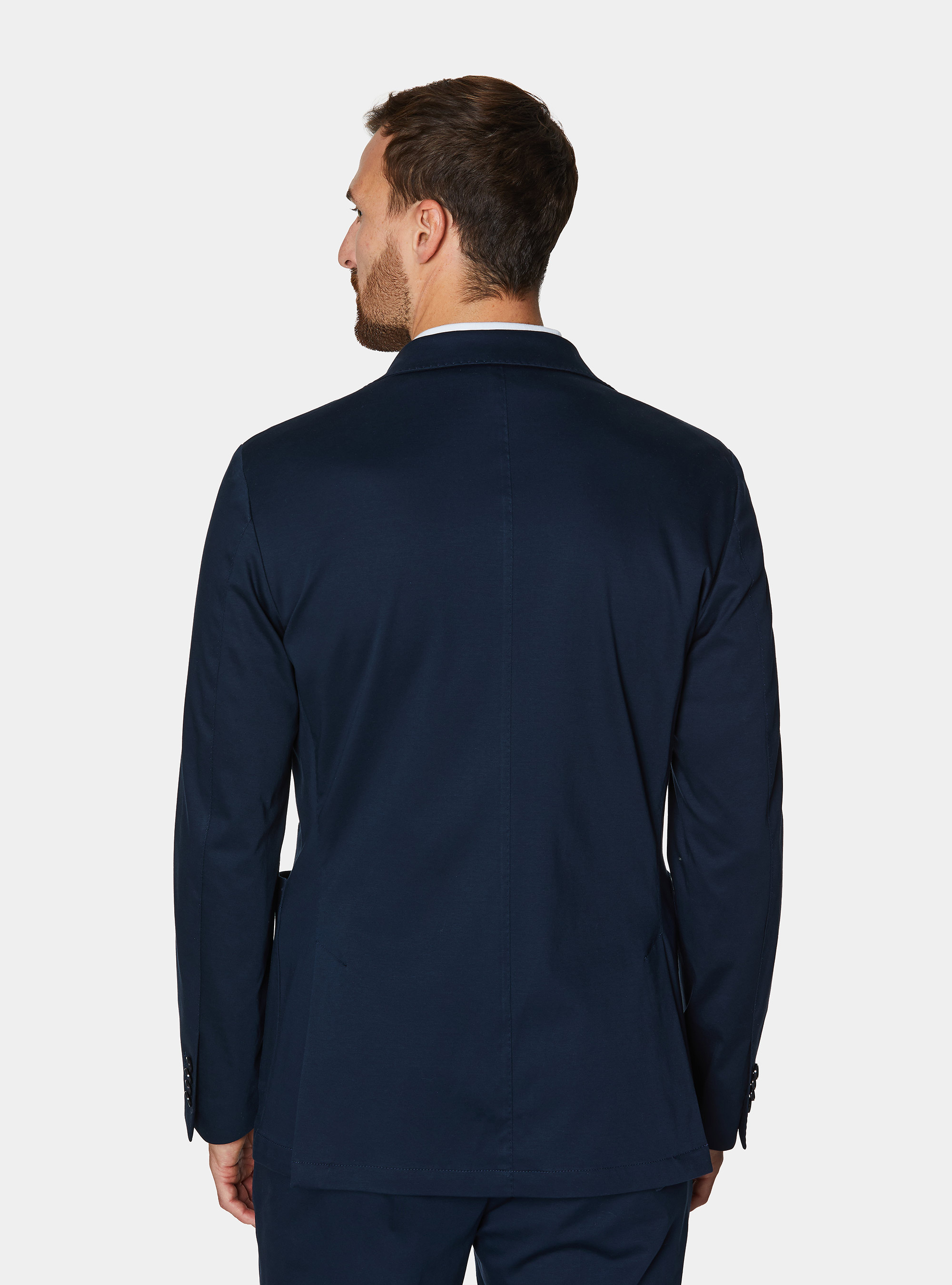 Jacke aus technischem Baumwolljersey, NAVY 0218C