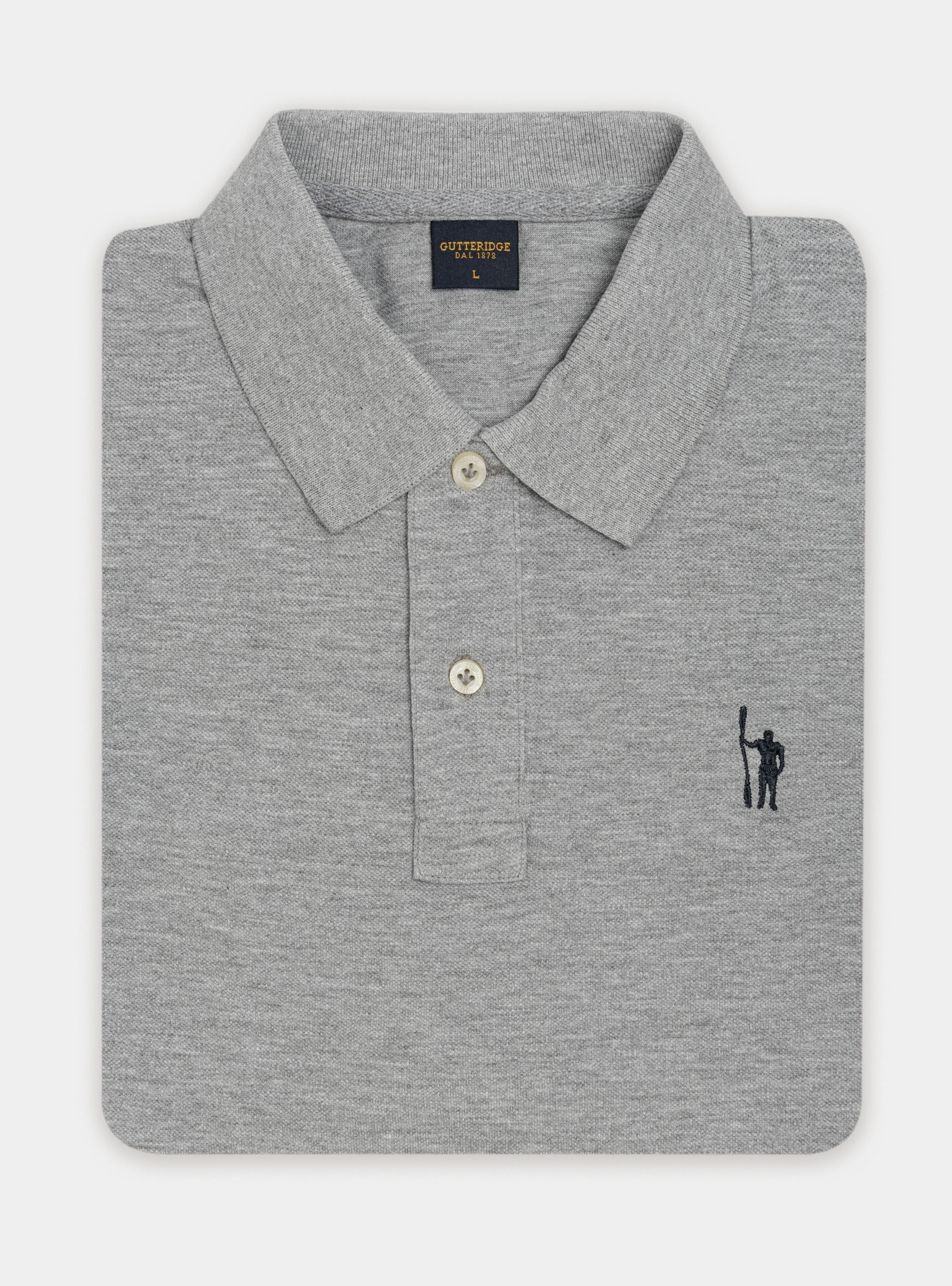 Polo en piqu&eacute; avec broderie, ASPHALTE