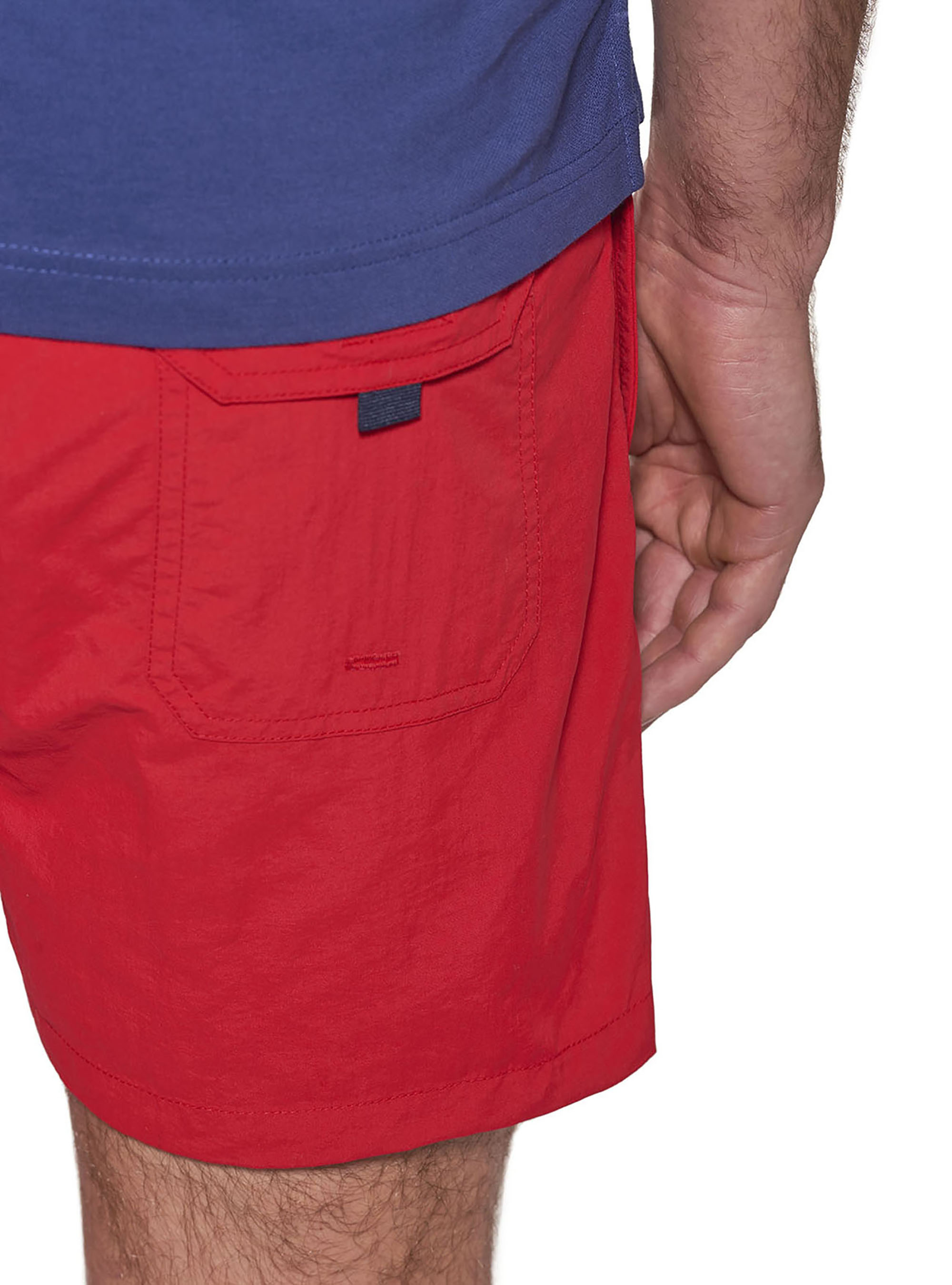 Costume basico tinta unita con ricamo, ROSSO