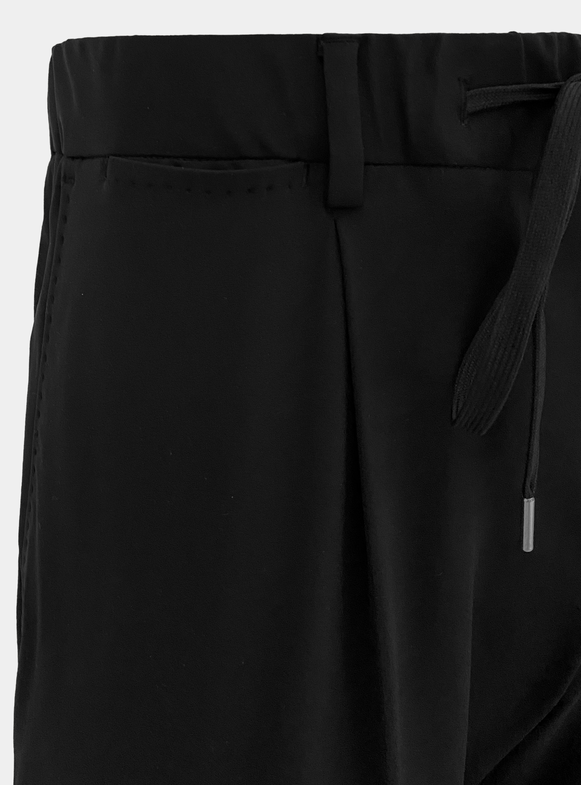 Pantalones de jogging en tejido t&eacute;cnico de viaje, NEGRO