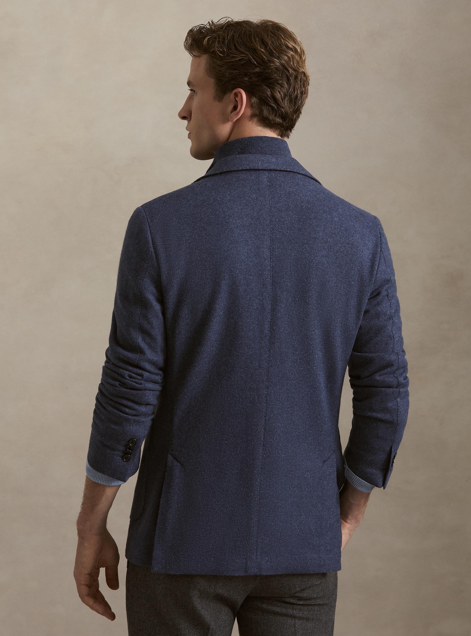 Giacca in jersey melange con pettorina, 0243C DENIM