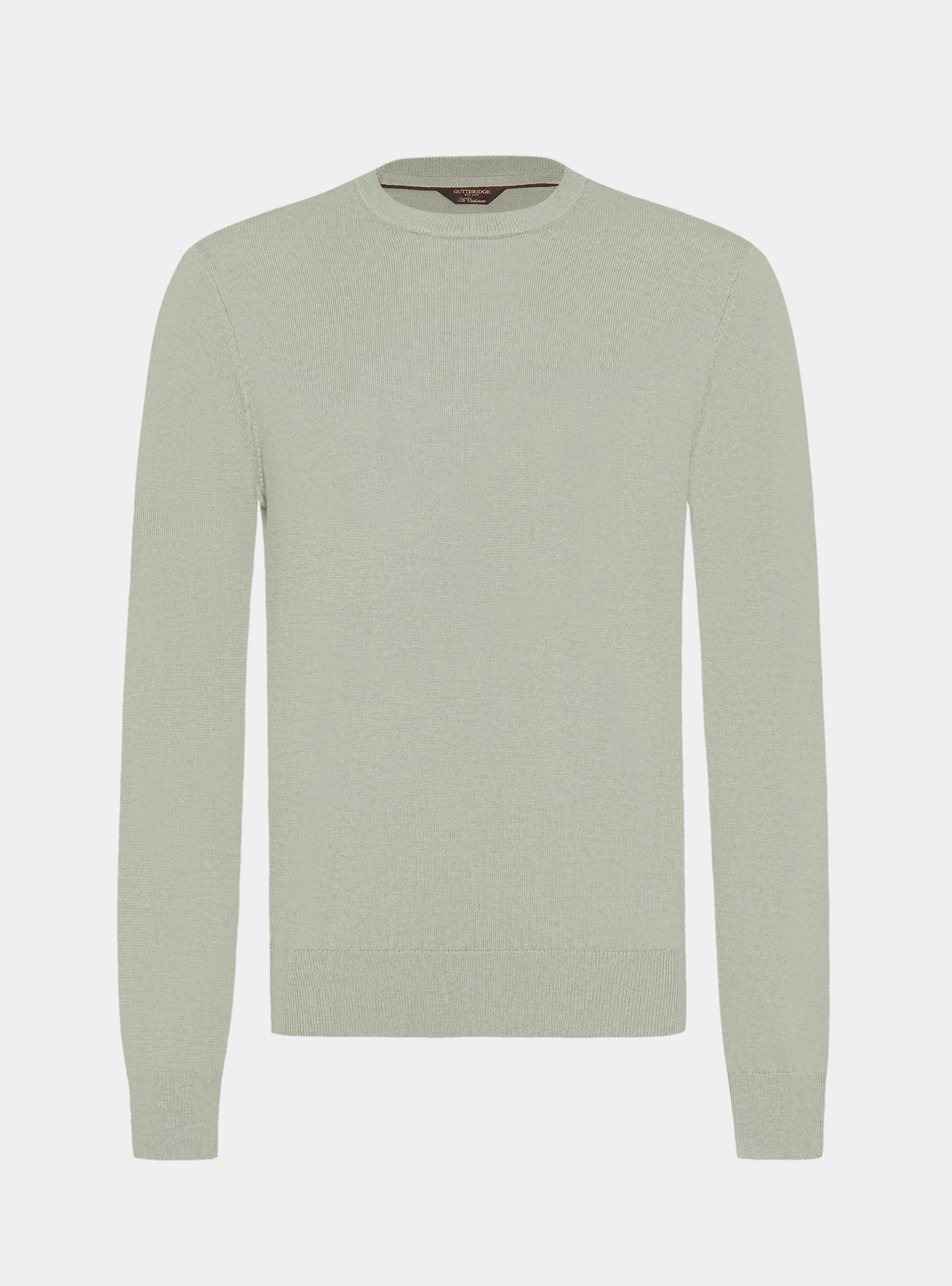 Maglia girocollo in misto lana, VERDE GIADA 0655C