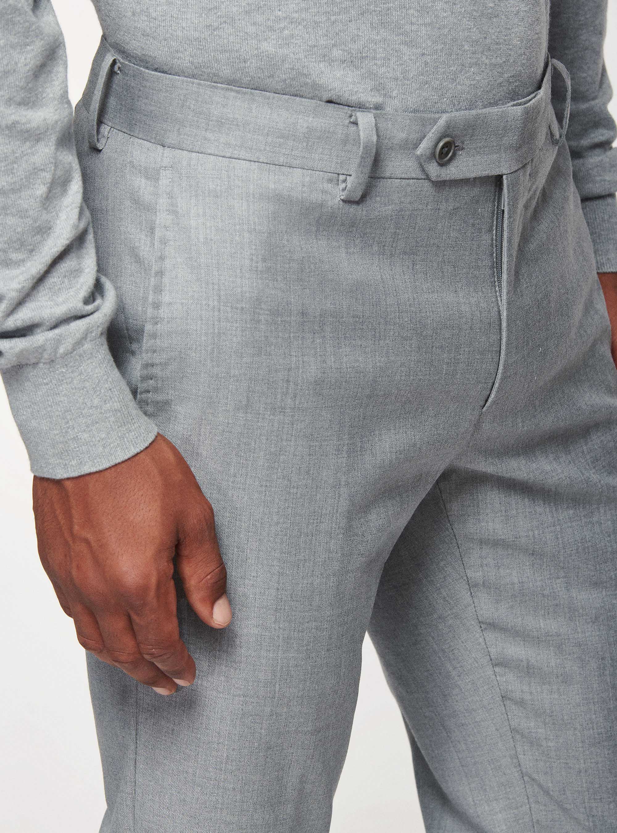 Trousers in pure 110's superfine wool, LIGHT GREY MELANGE