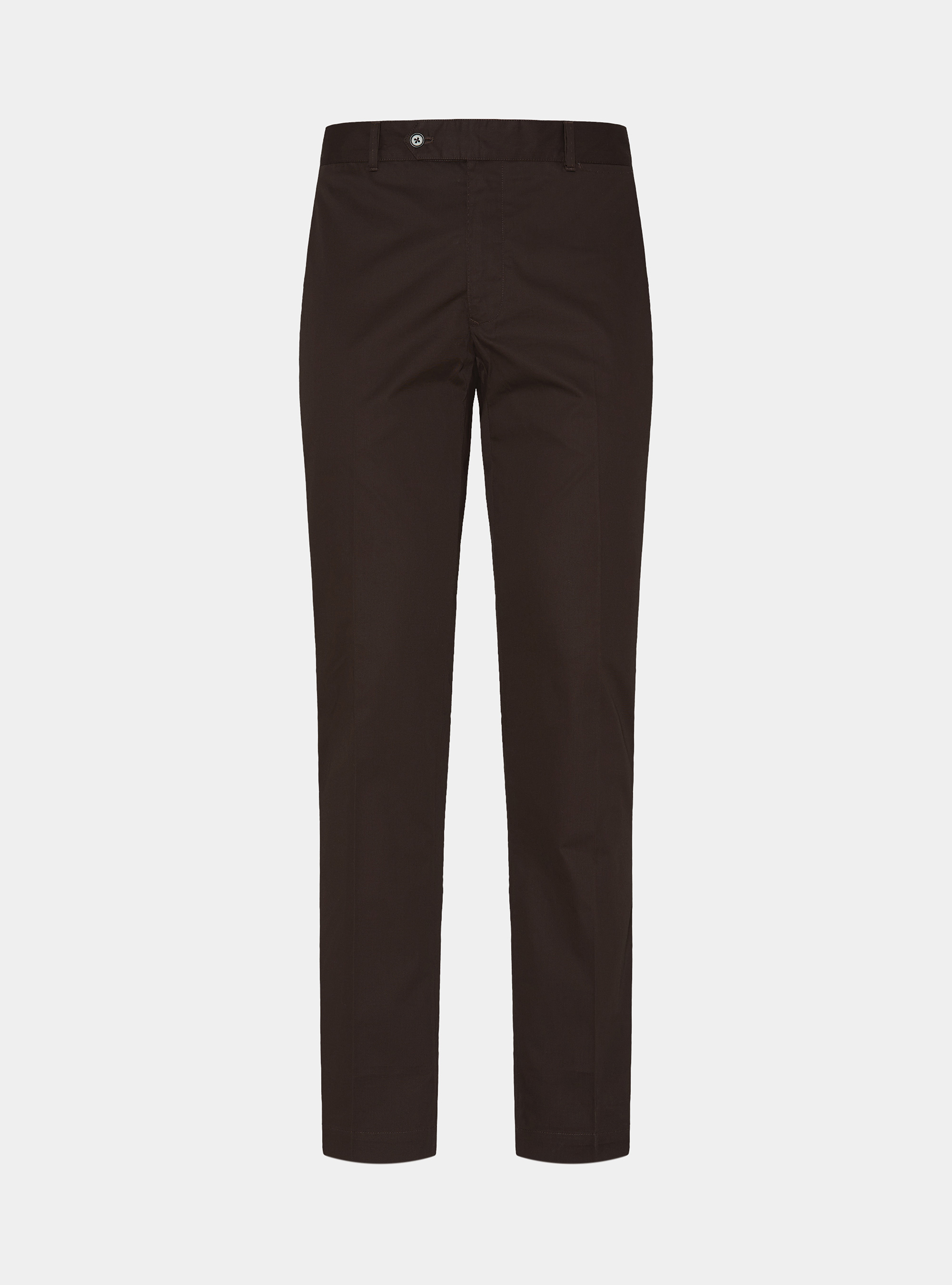 Pantalon chino slim en serg&eacute; l&eacute;ger, MARRON