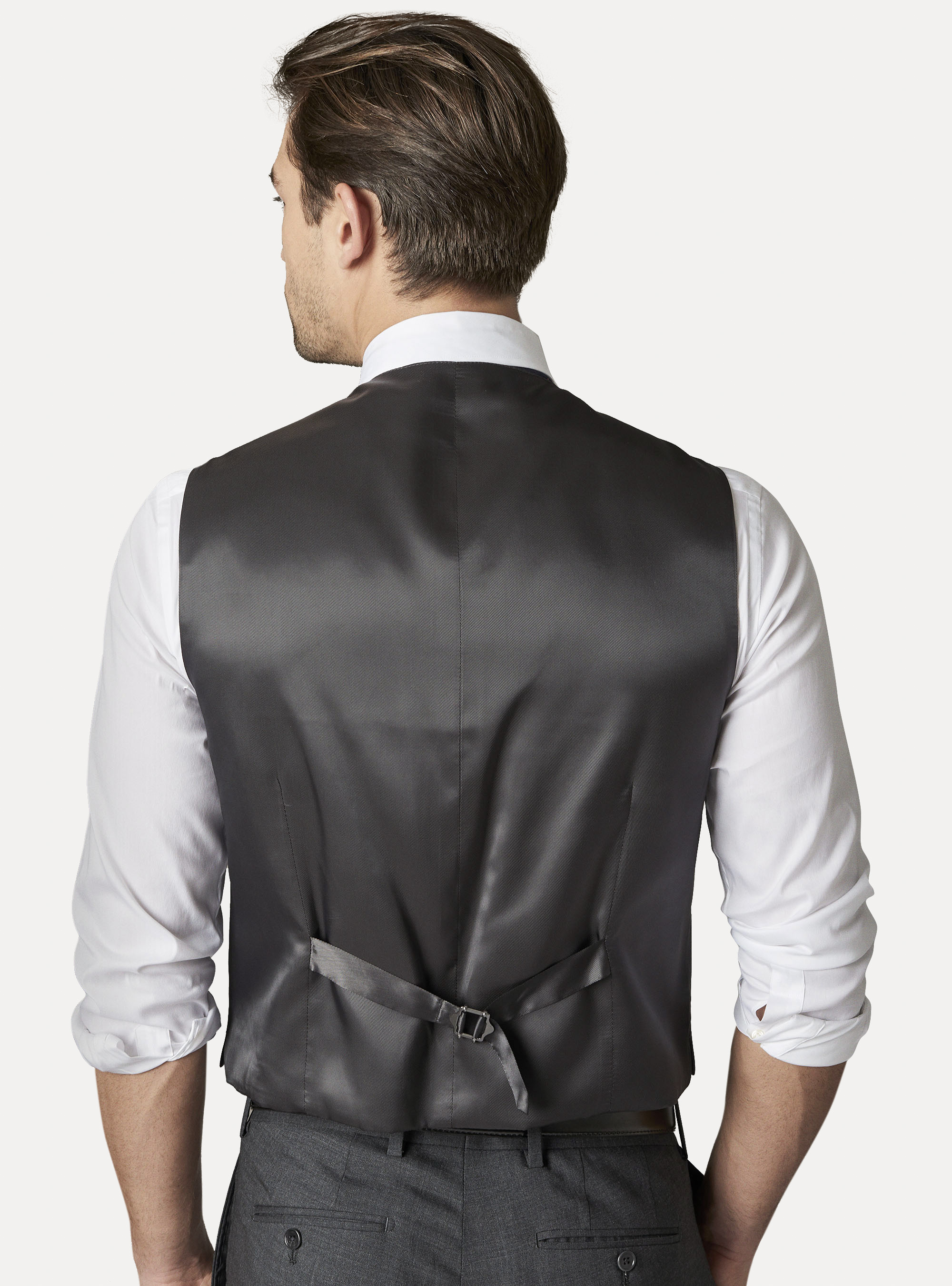 Chaleco lana slim fit, ASFALTO 0112C