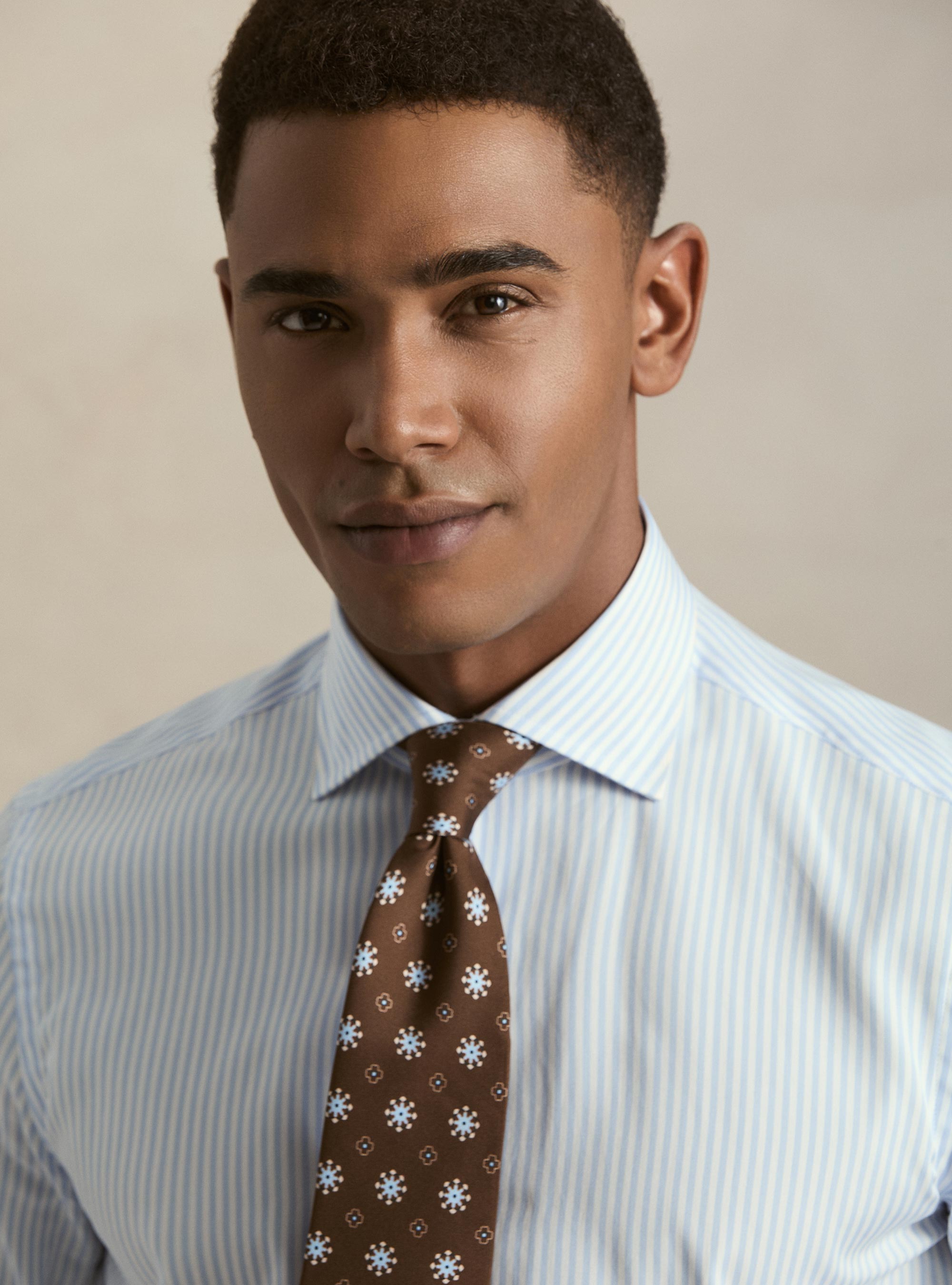 Striped cotton poplin shirt, LIGHT BLUE