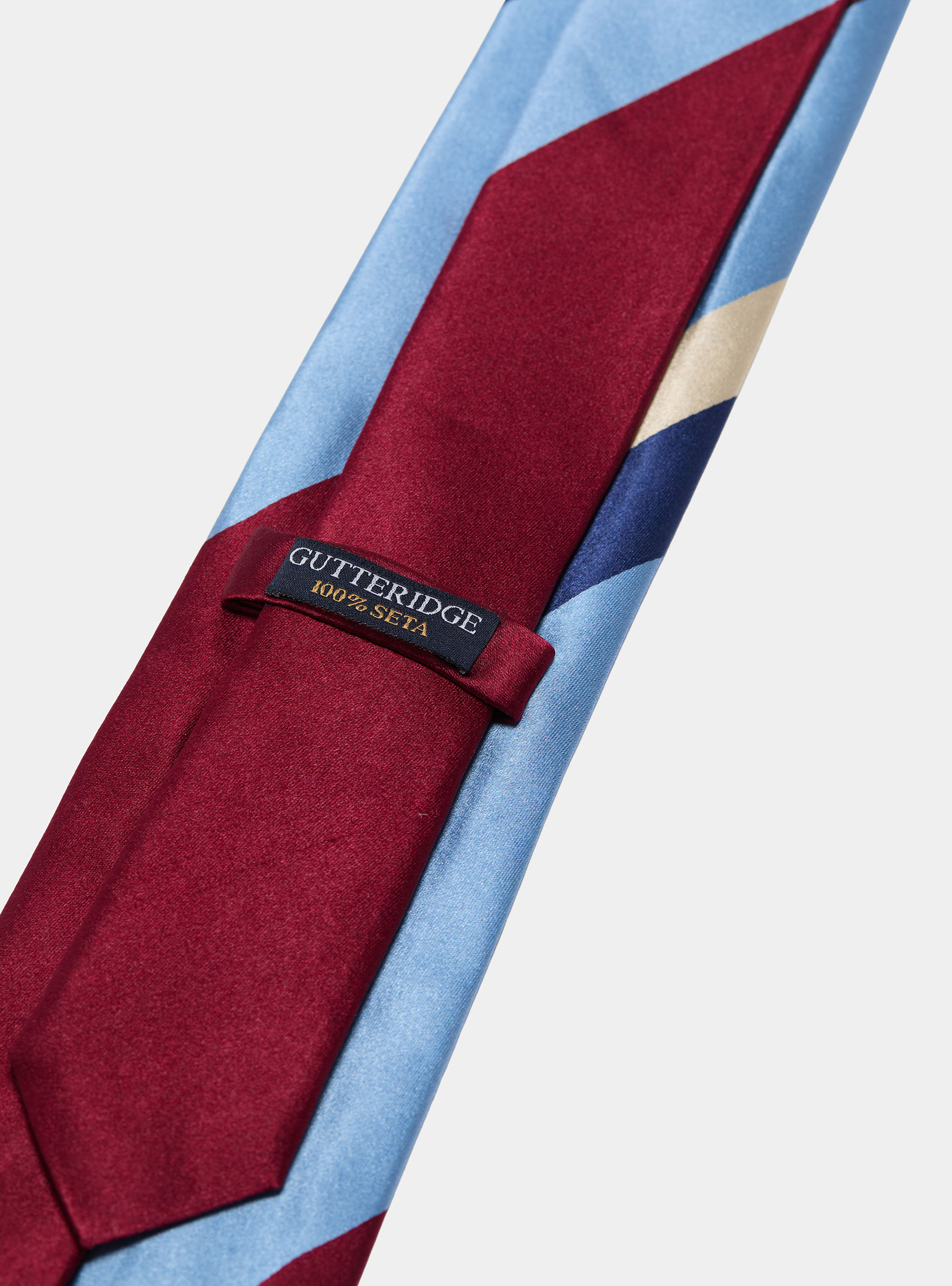Cravatta in twill di seta regimental, AZZURRO