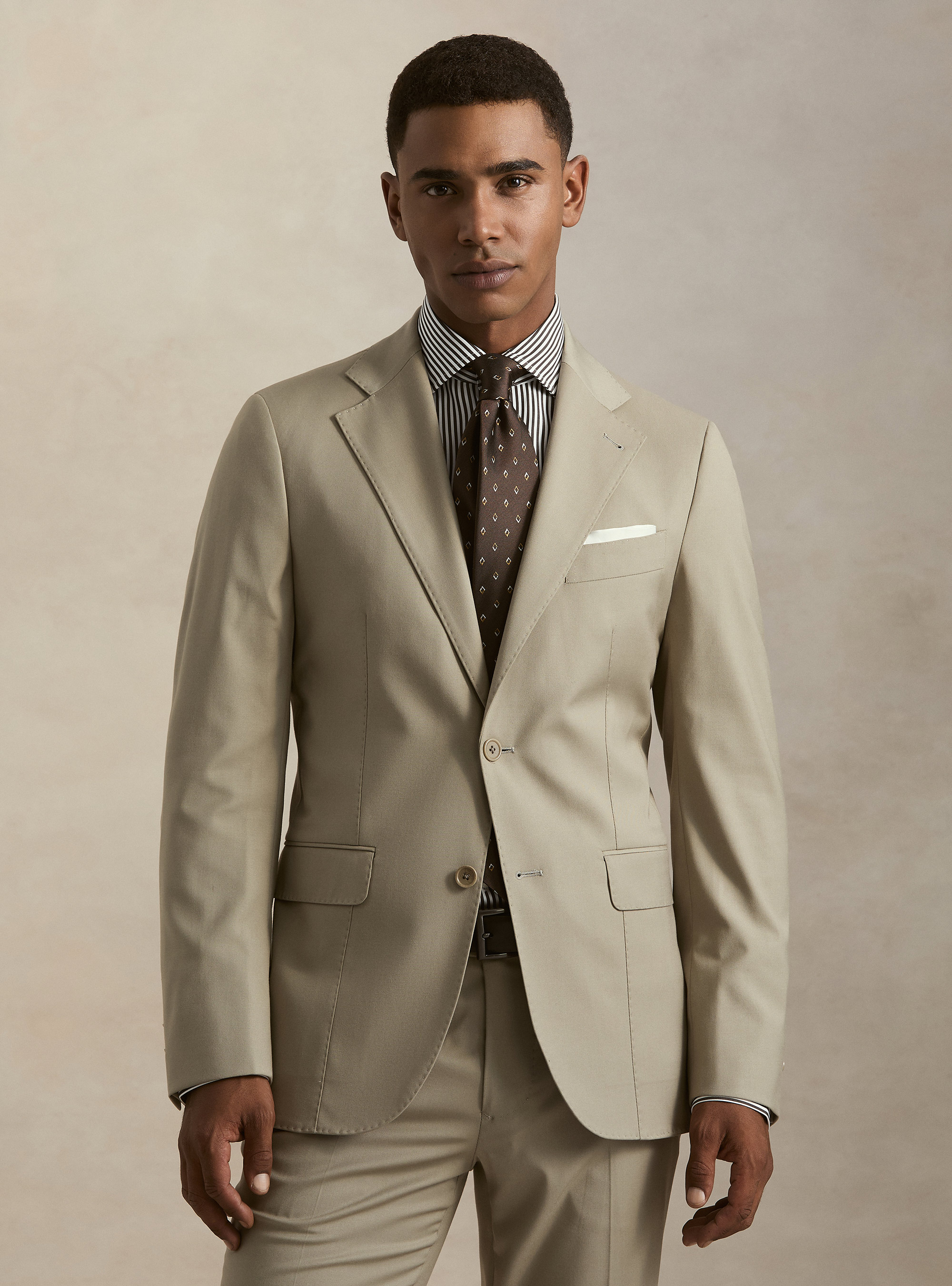 Americana de traje cl&aacute;sica slim fit, SABBIA 0591C