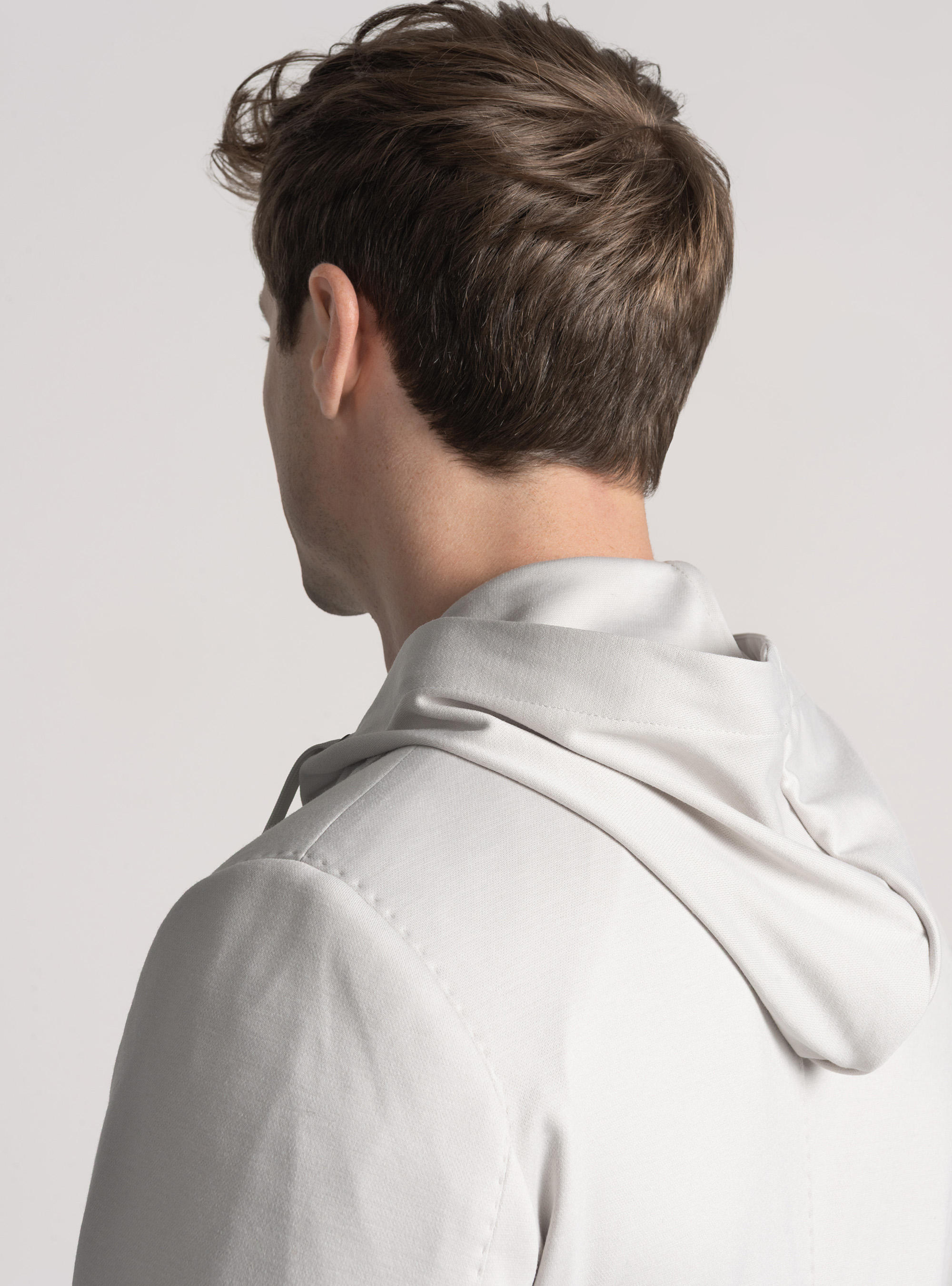 Giacca jersey con cappuccio removibile, PERLA 0178C