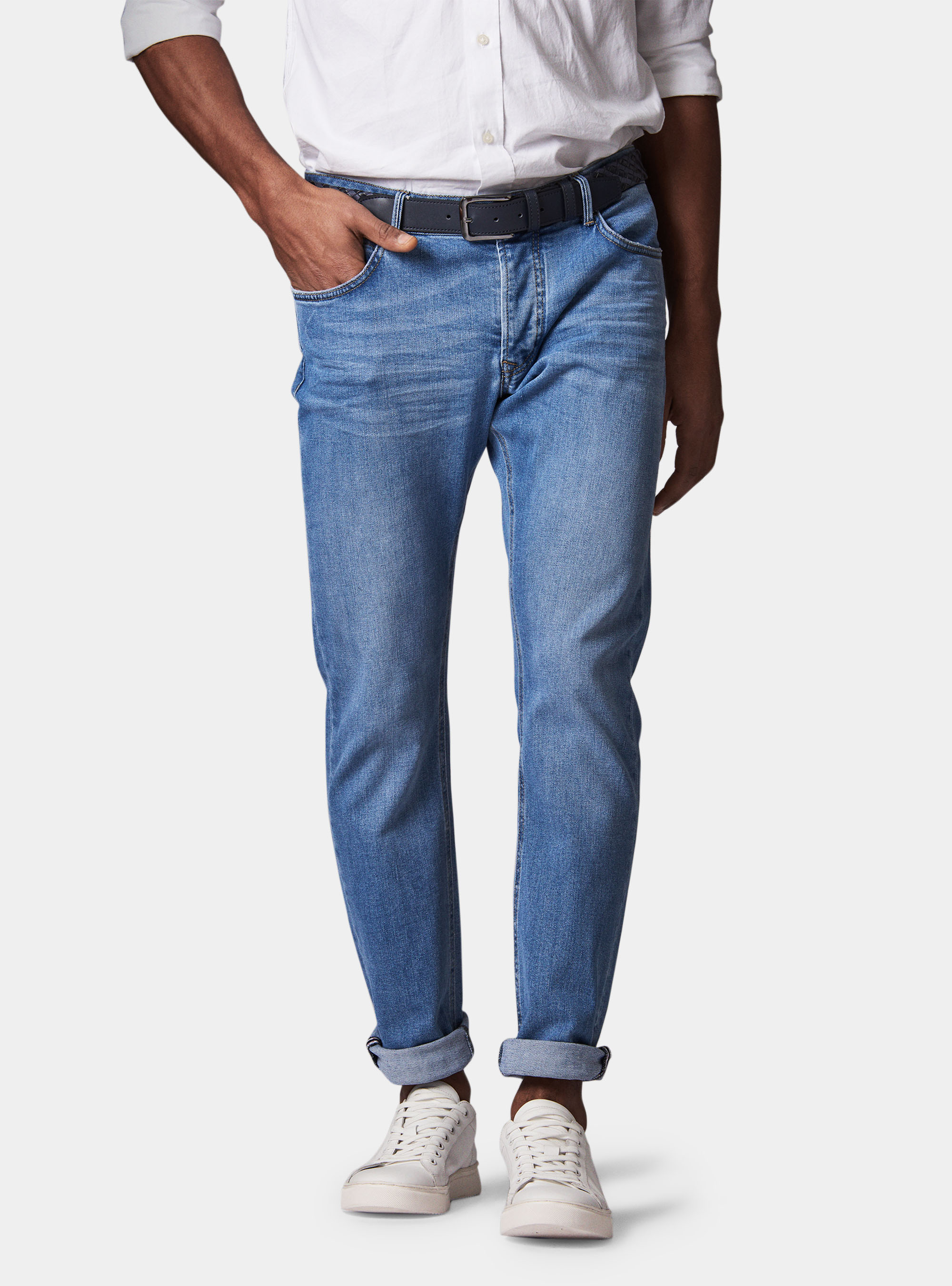 Vaqueros regular fit, AZUL MEDIO