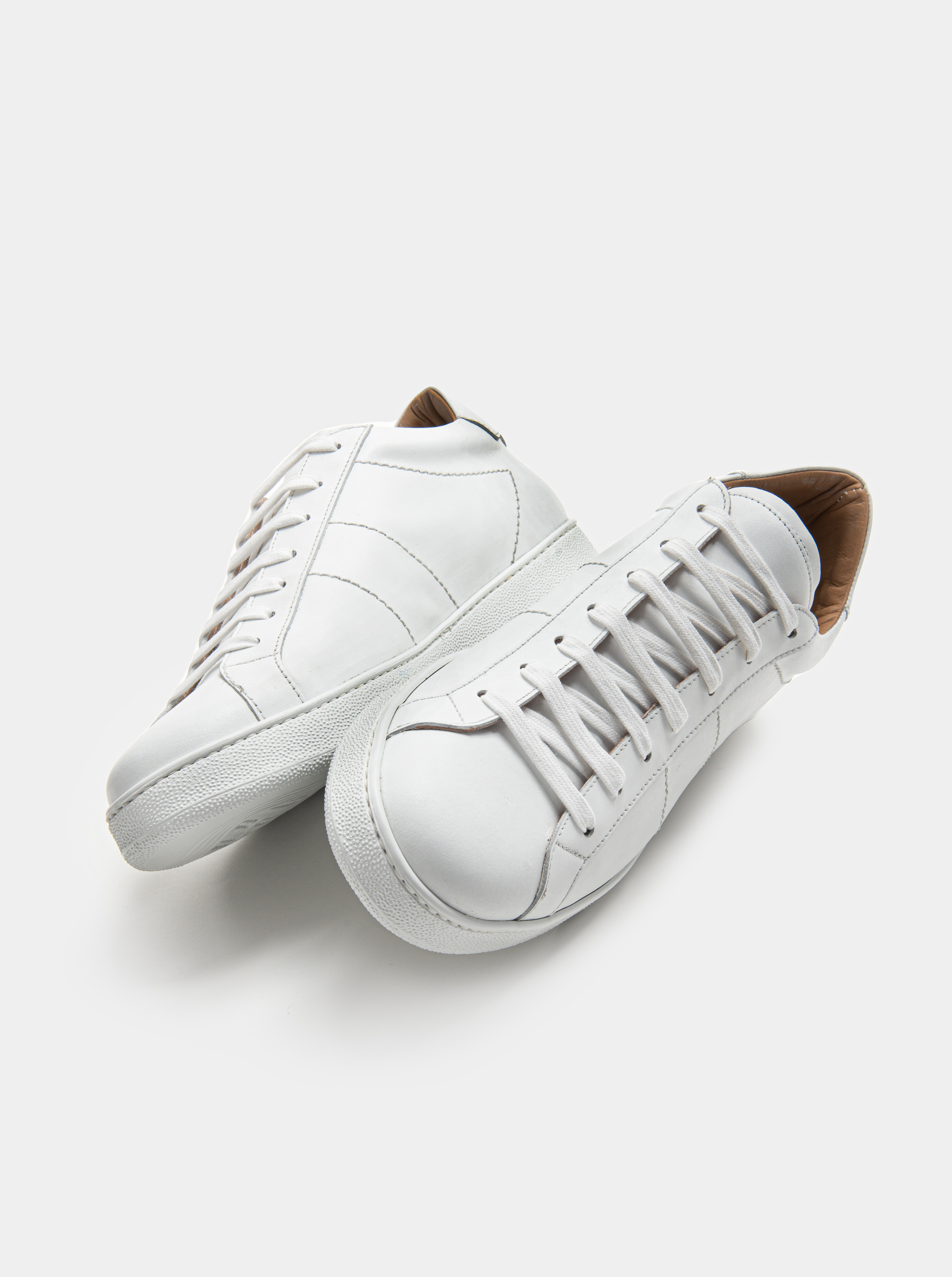 Zapatillas de cuero blancas, BLANCO