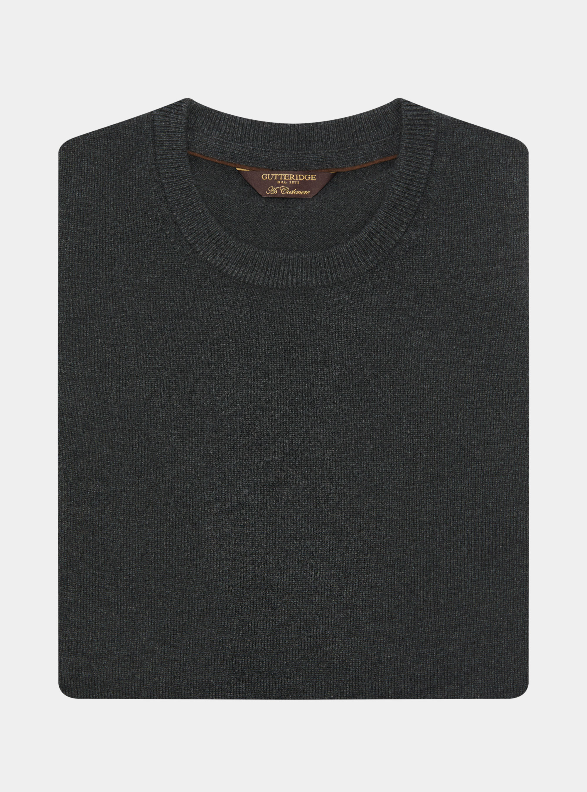 Rundhals-Pullover aus Lambswool und Kaschmir, ASFALTO 0115C