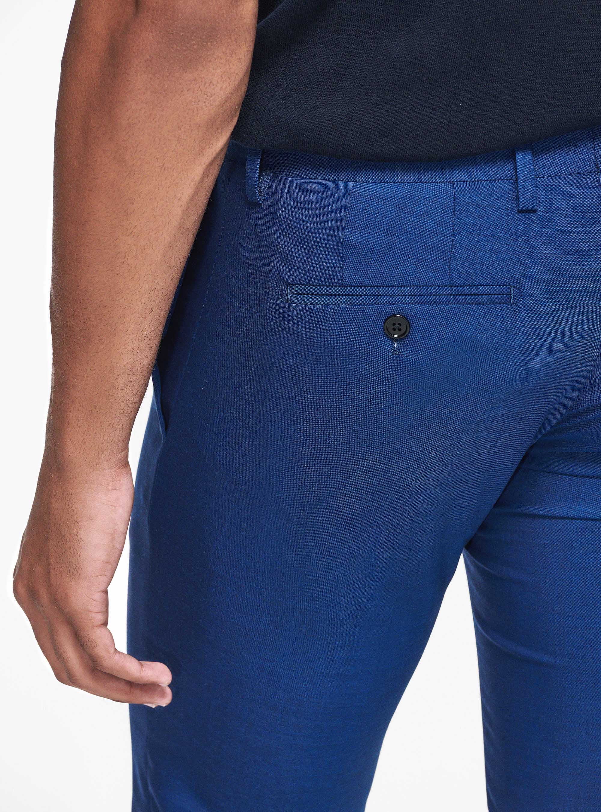 Pantaloni in pura lana superfine 120, INCHIOSTRO