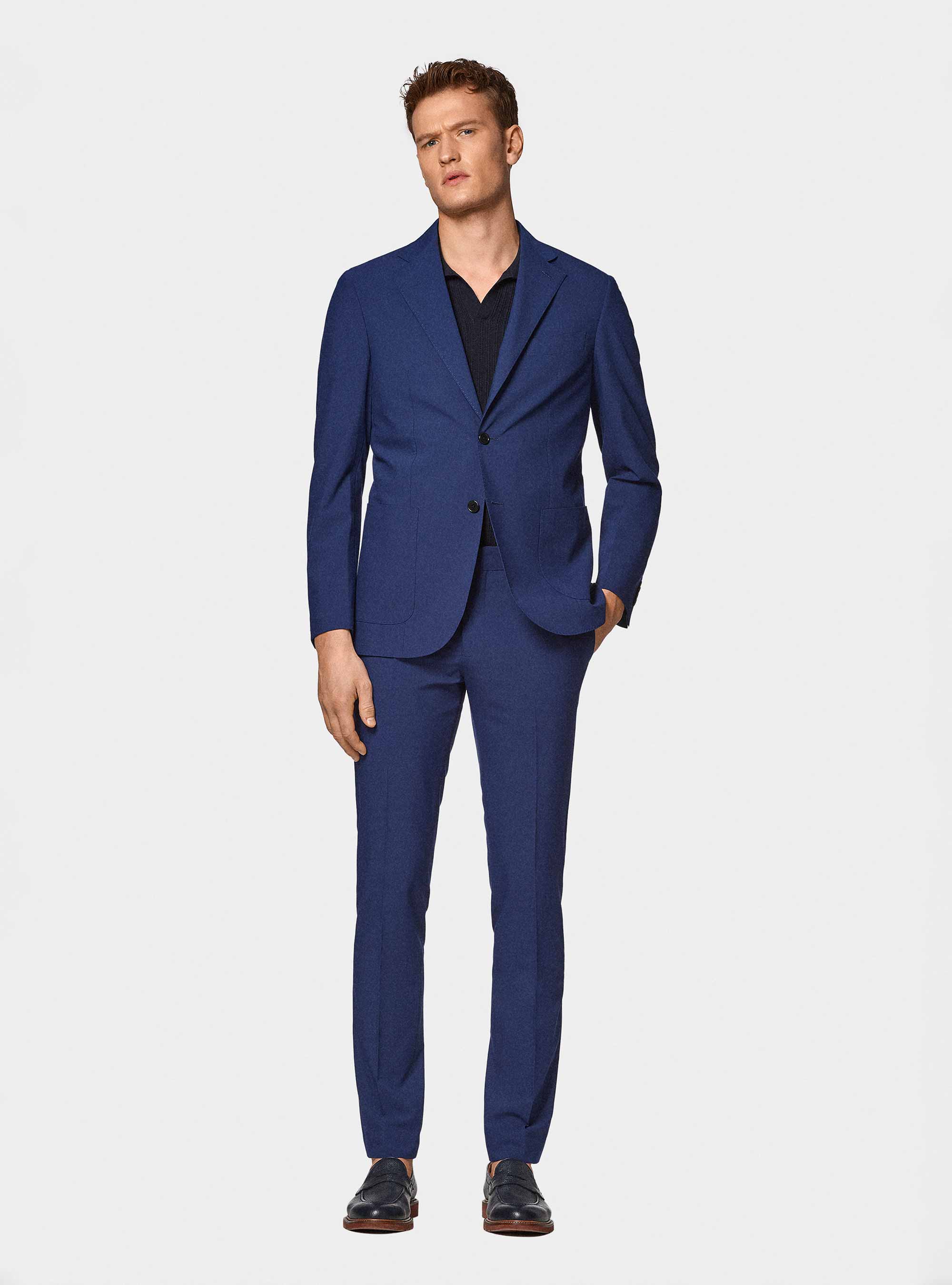 Giacca abito classico slim fit, BASALTO