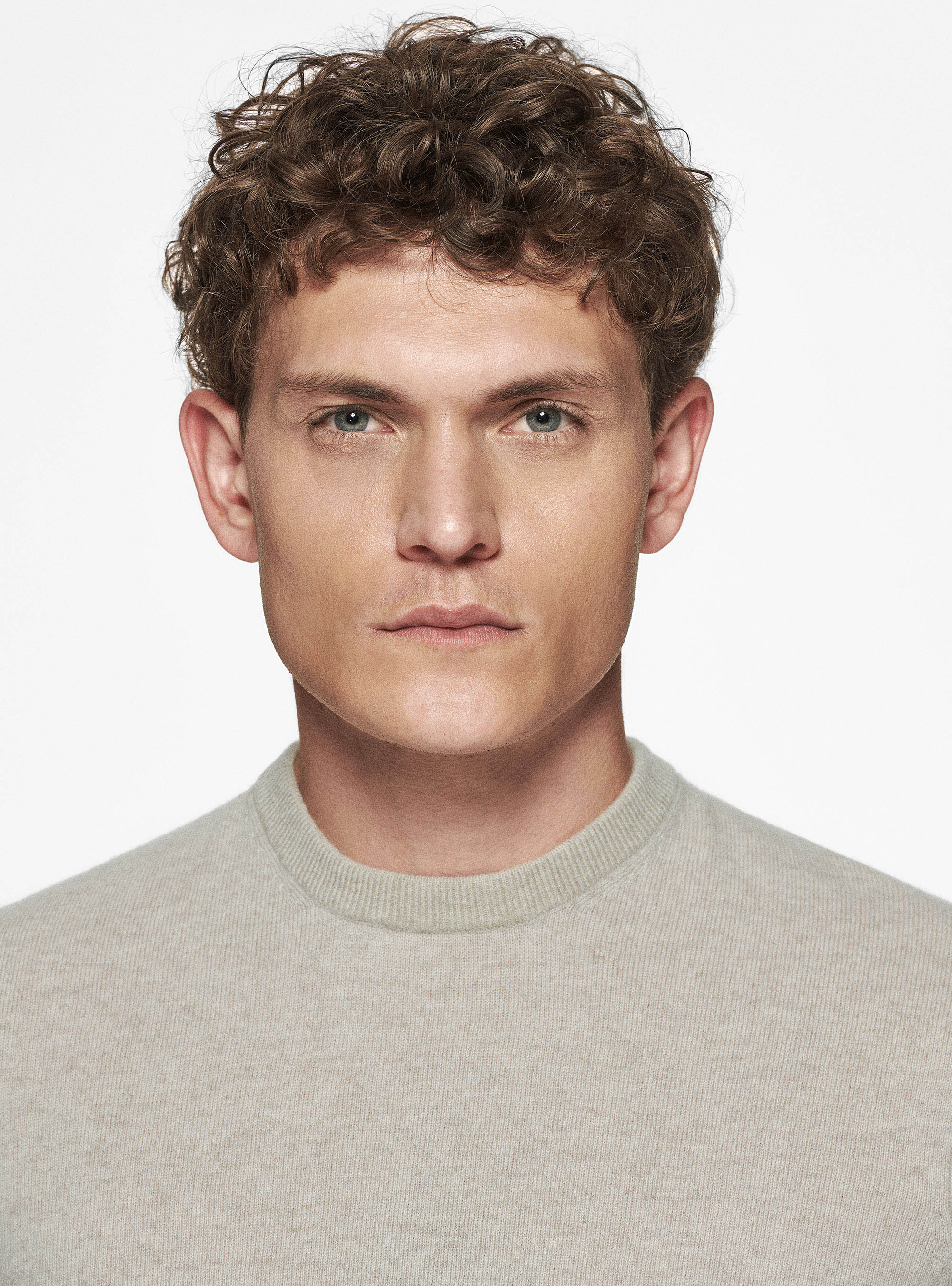 Cashmere crew-neck sweater, ECRU