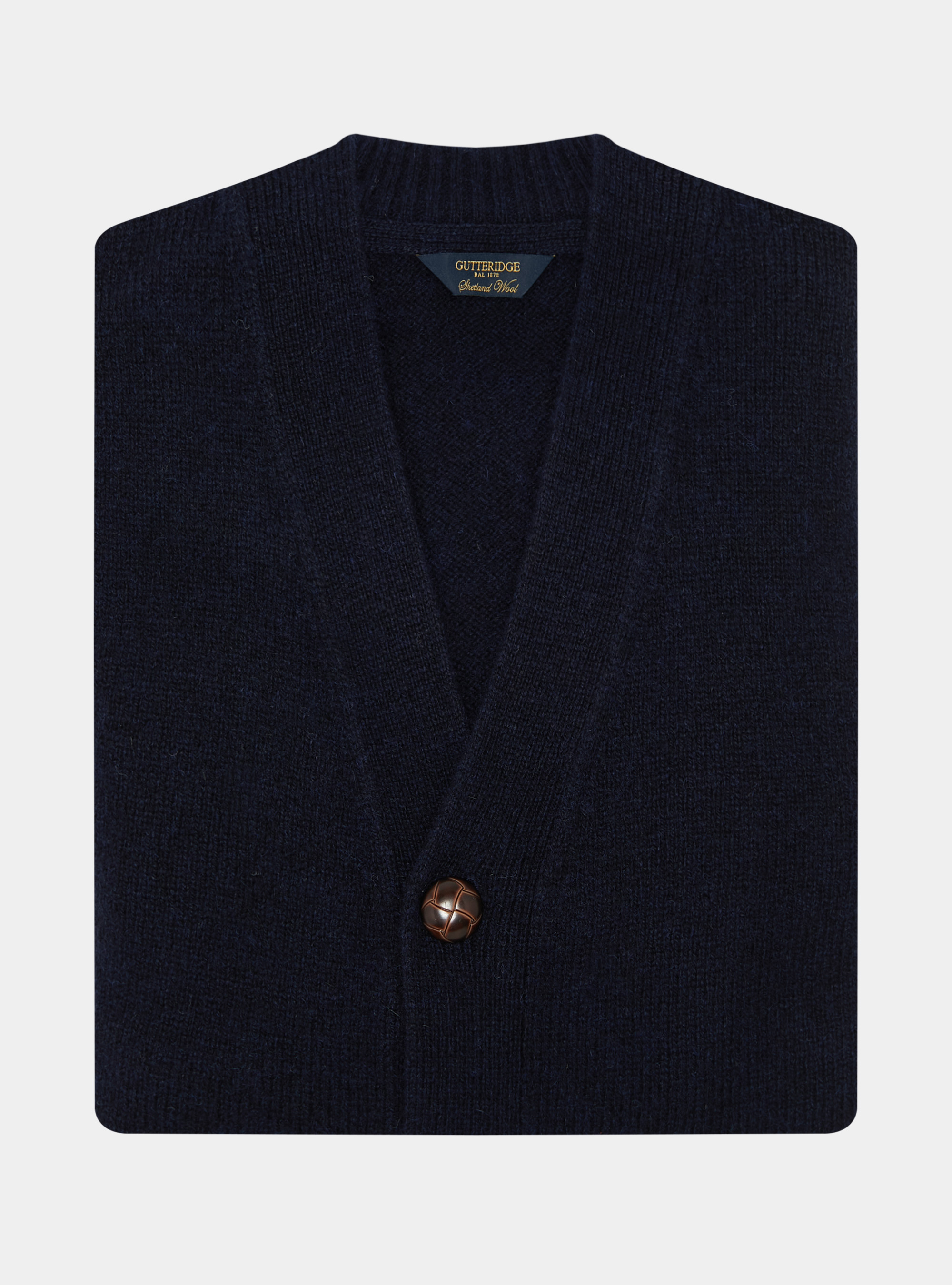 Cardigan in maglia di lana shetland, BLU NAVY