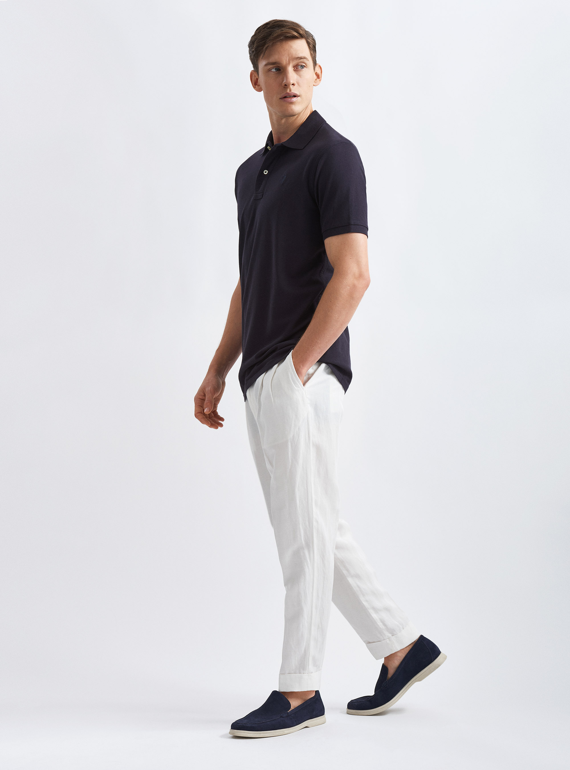 Polo classique en piqu&eacute;, BLEU MARINE
