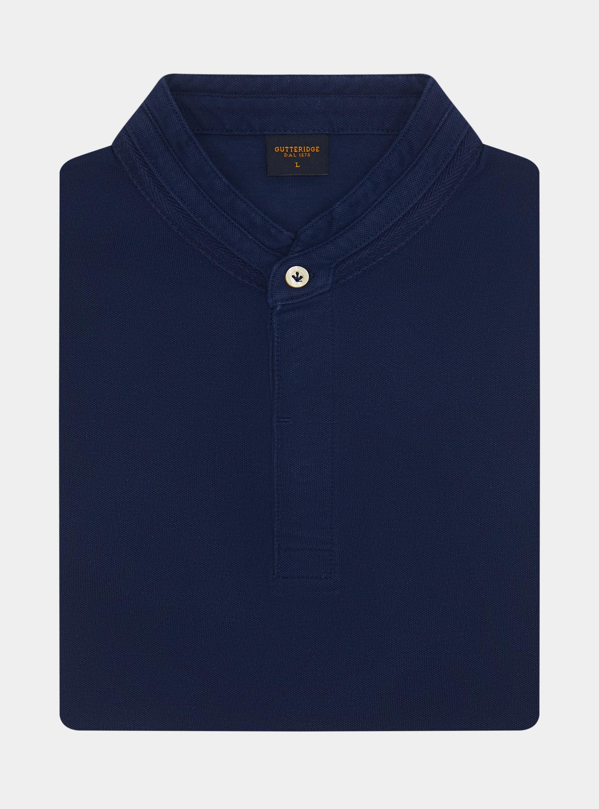 Polo coreana in piquet, BLU