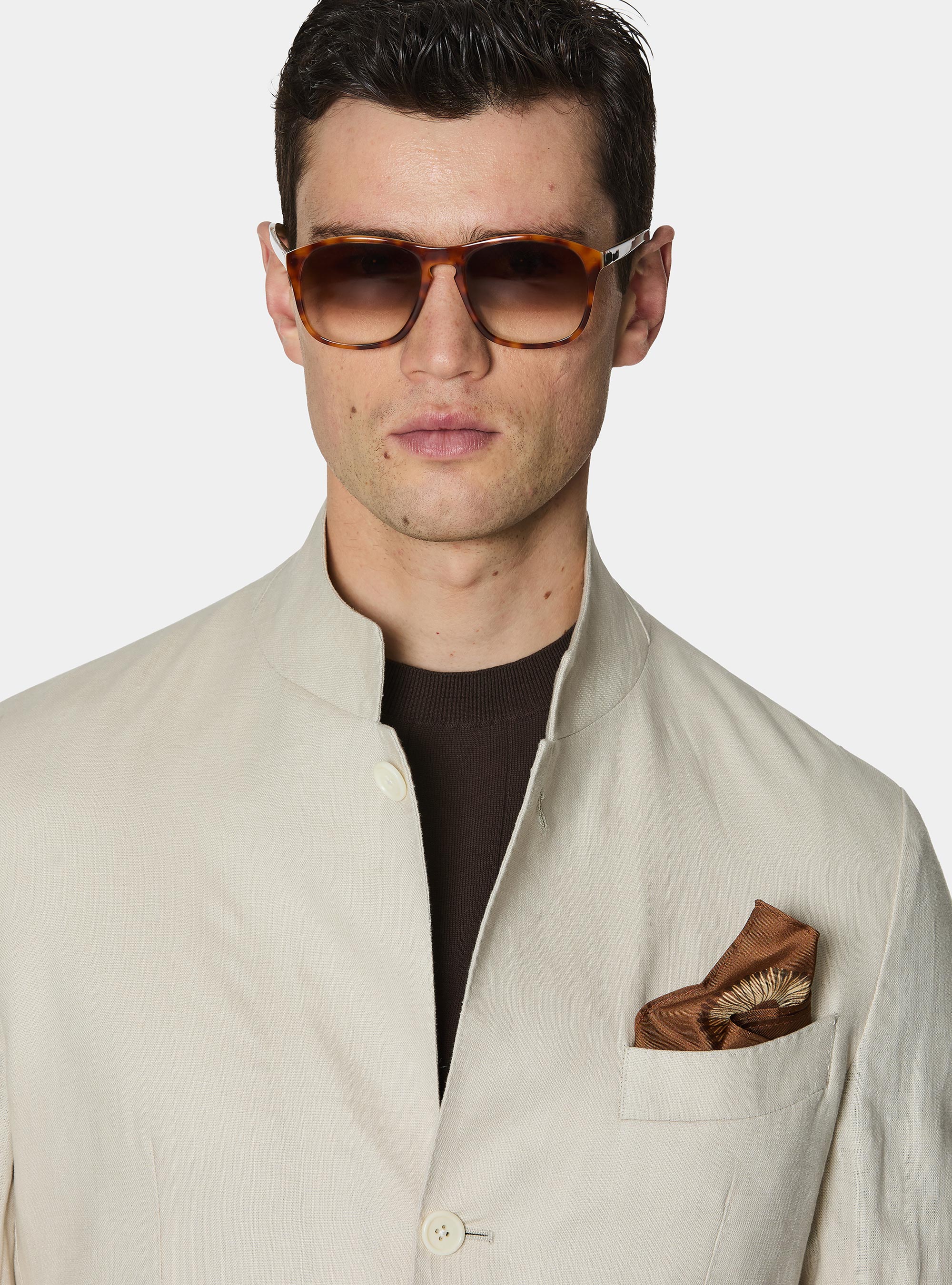 Korean blazer in pure linen, ECRU