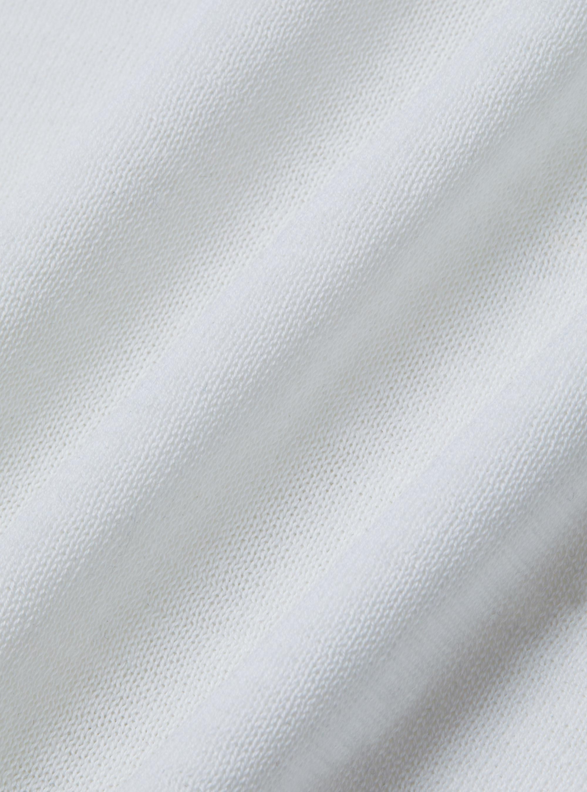 Polo en coton et soie, BLANC