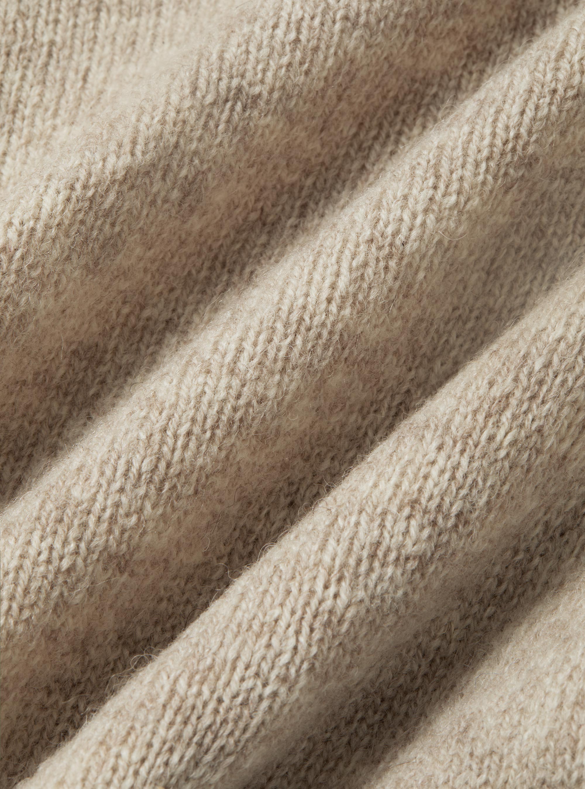 Shetland wool knit cardigan, ECRU