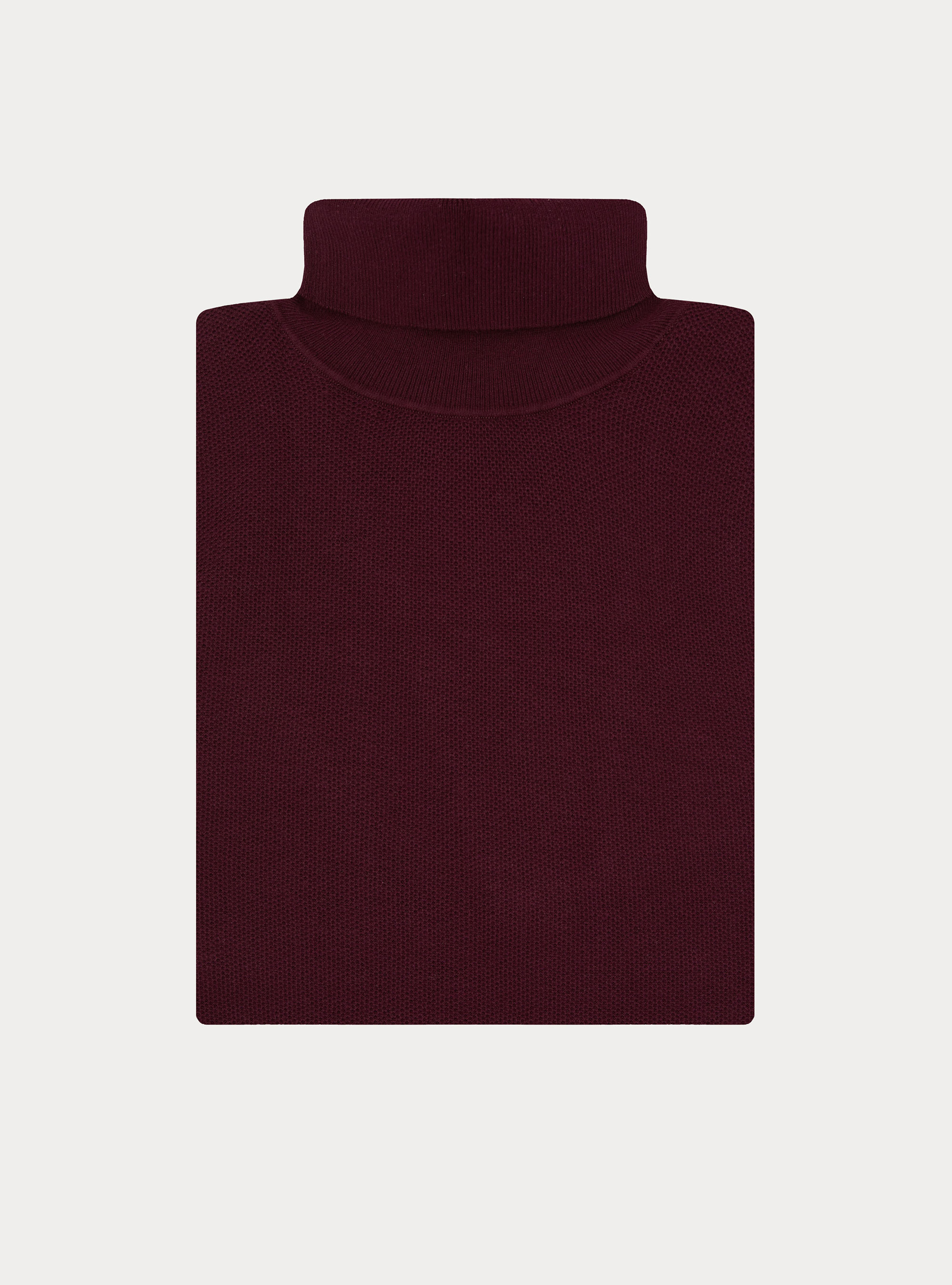 Waffelstrick-Rollkragenpullover, BORDEAUX 0311C
