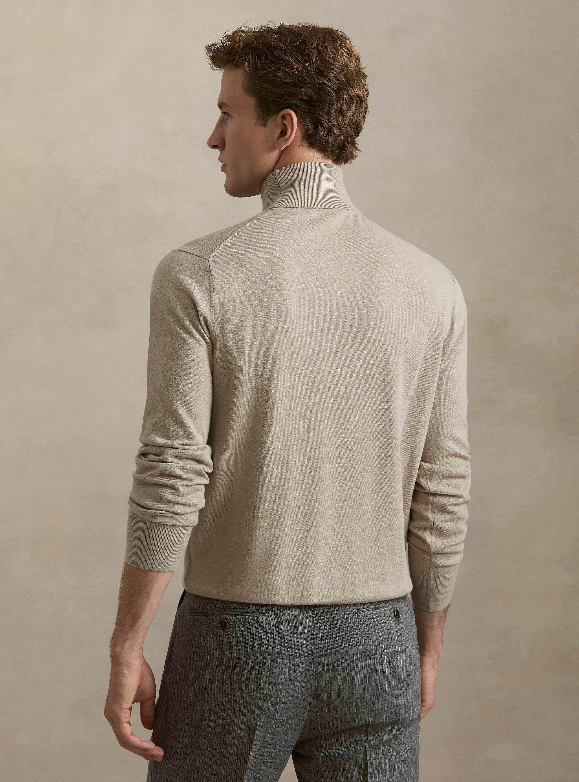 Rollkragenpullover aus Baumwolle und Kaschmir, SABBIA 0561C