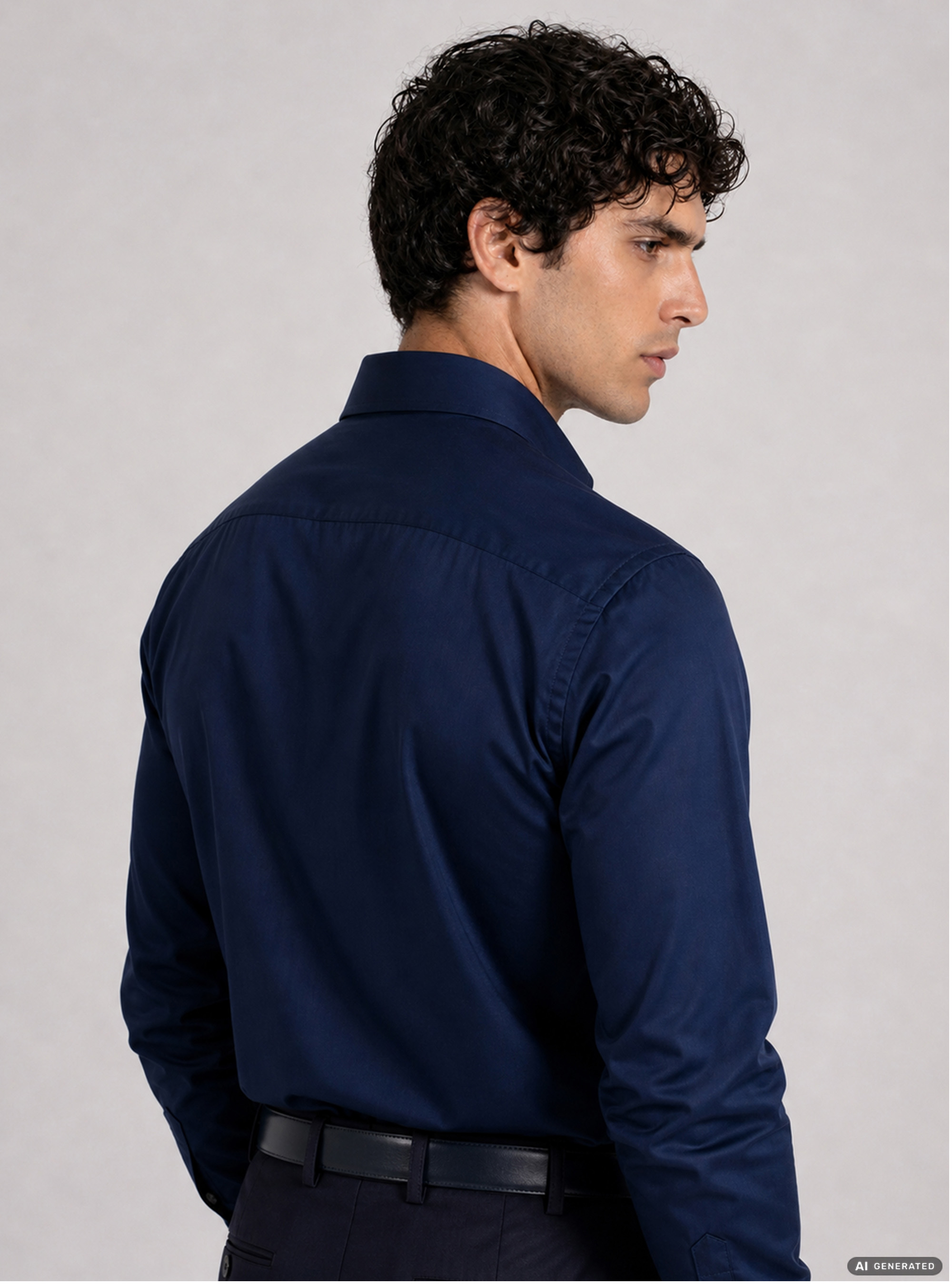 Camicia in cotone twill, BLU NAVY