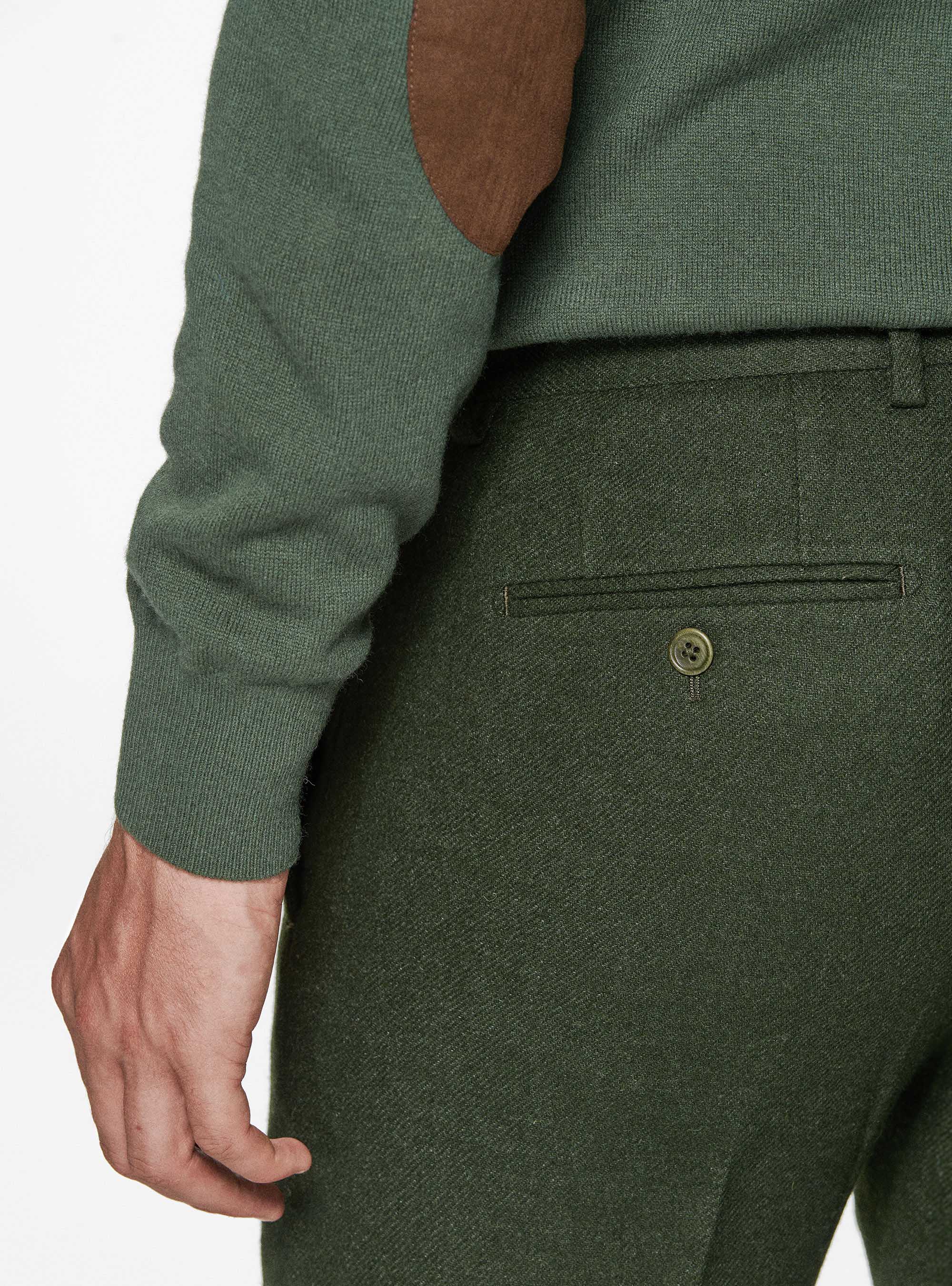 Flannel trousers, GREEN