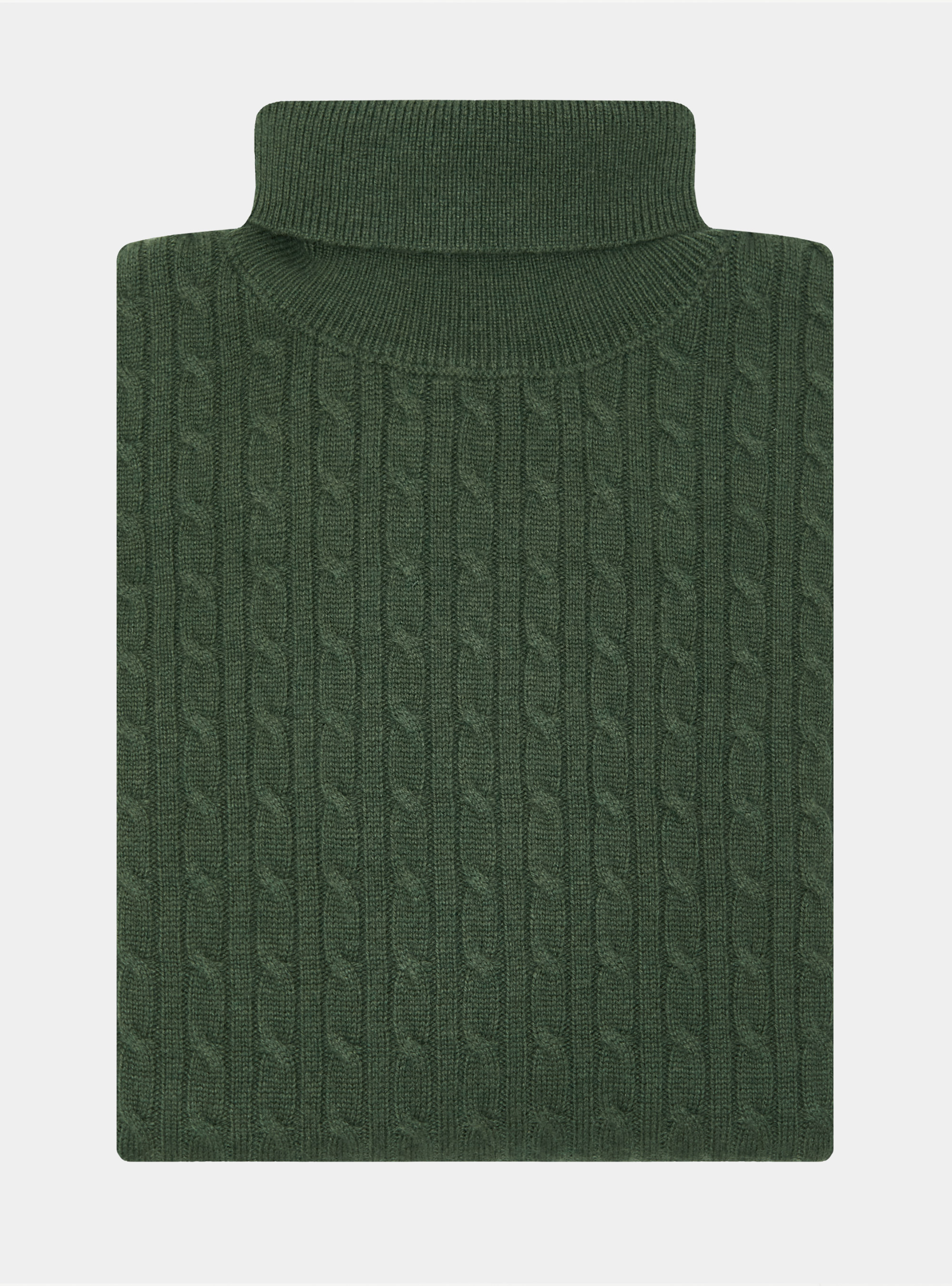 Maglia collo alto con treccia in misto lana, MILITARE 0609C