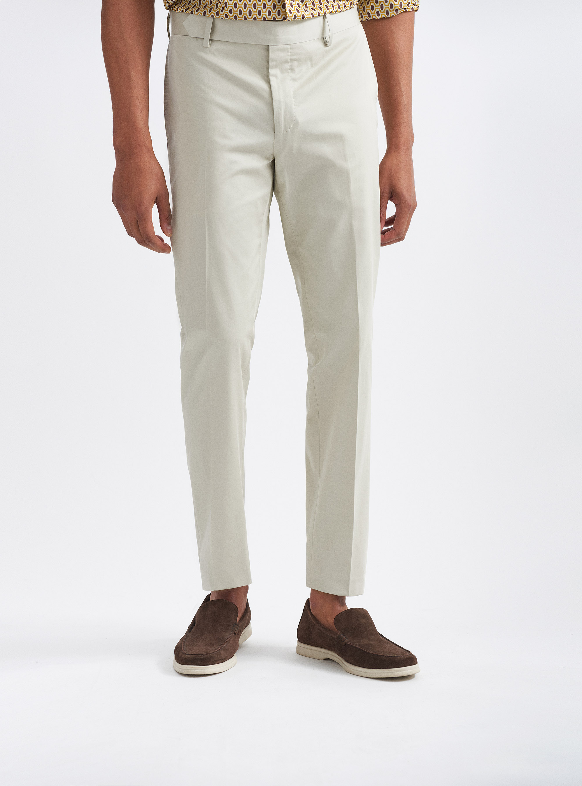 Pantaloni per abito in puro cotone, ECRU