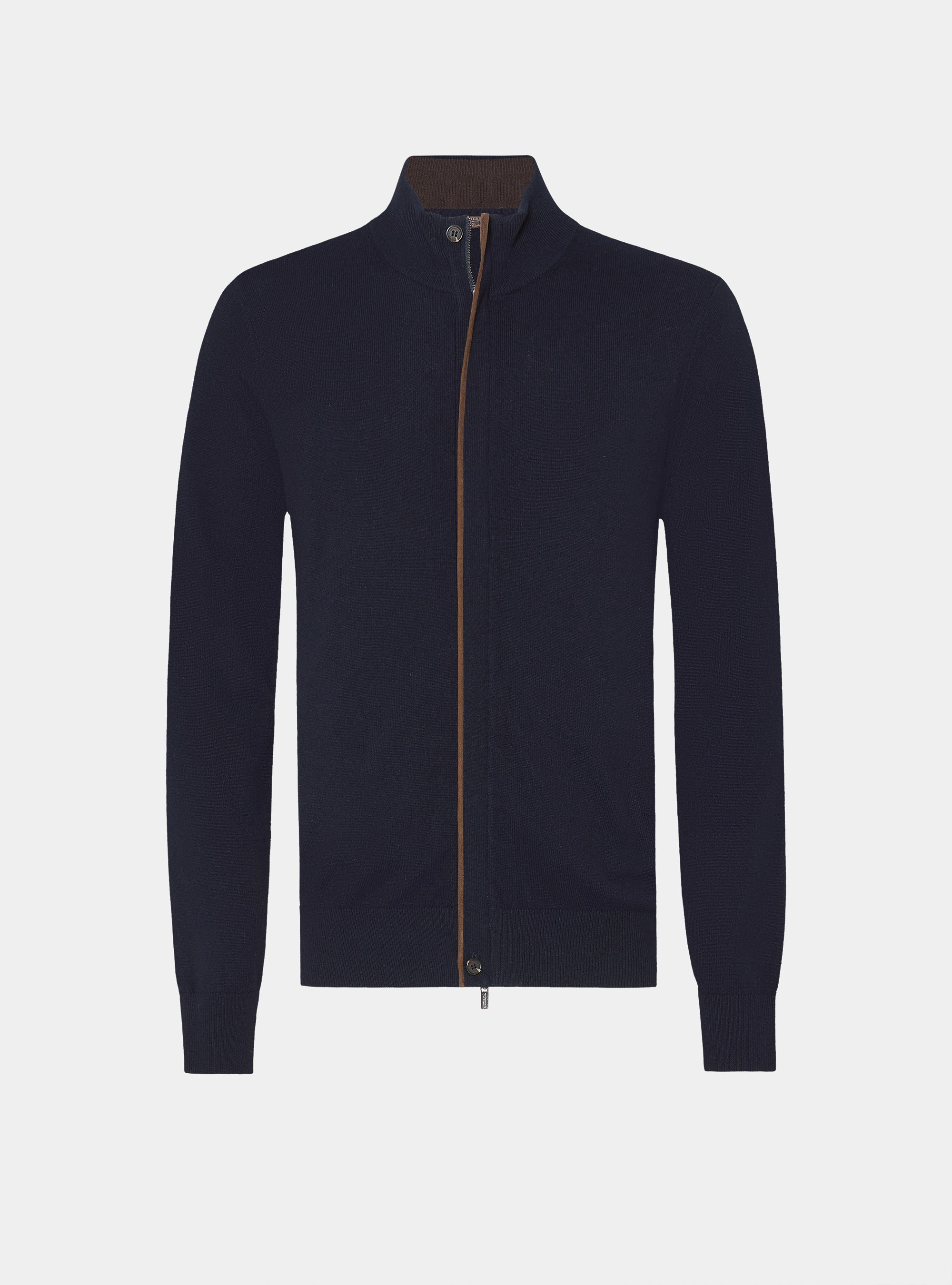Cardigan mit Rei&szlig;verschluss aus Lambswool und Kaschmir, NAVY 0218C