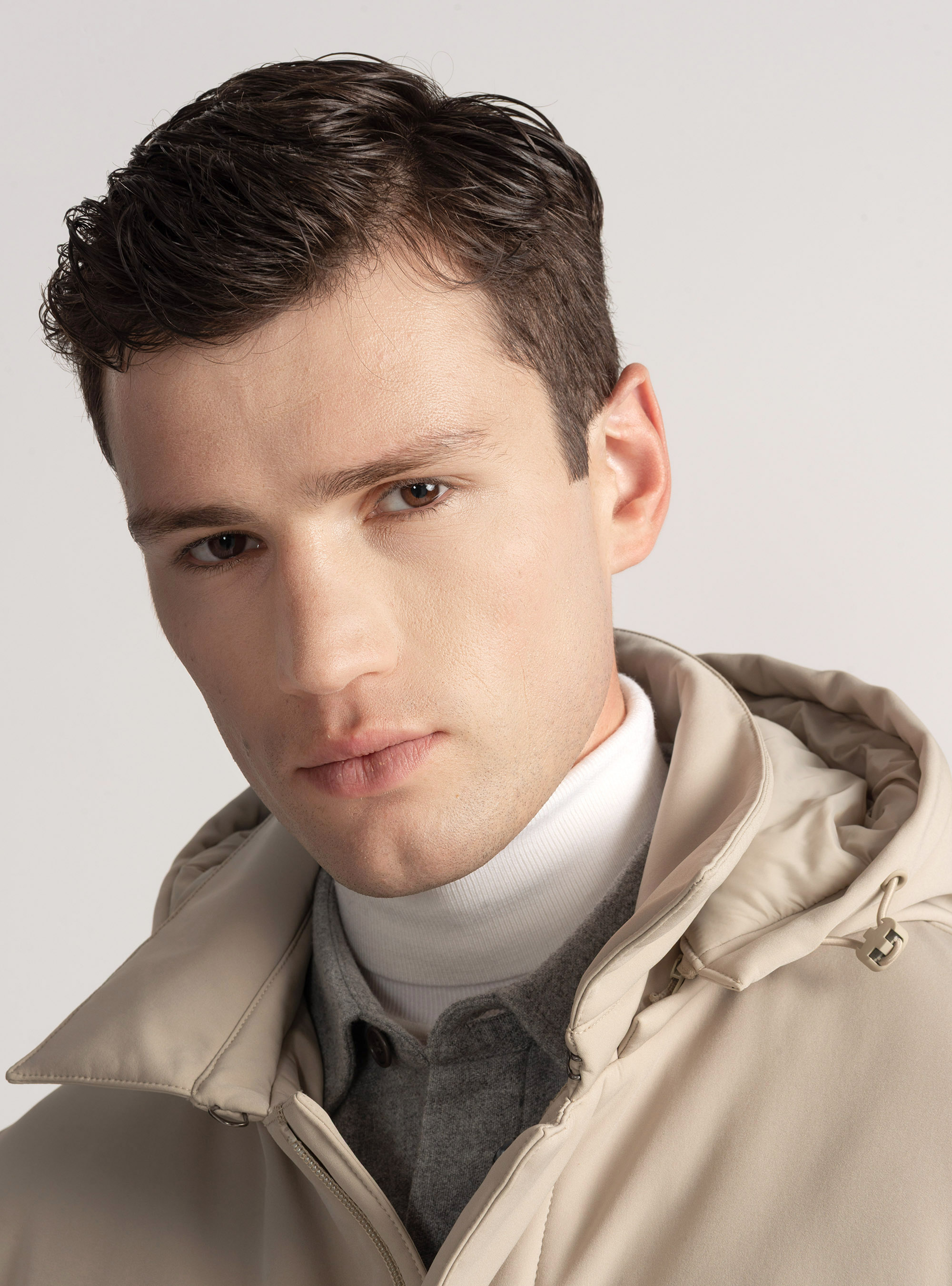 Technical parka with recycled padding, SAND