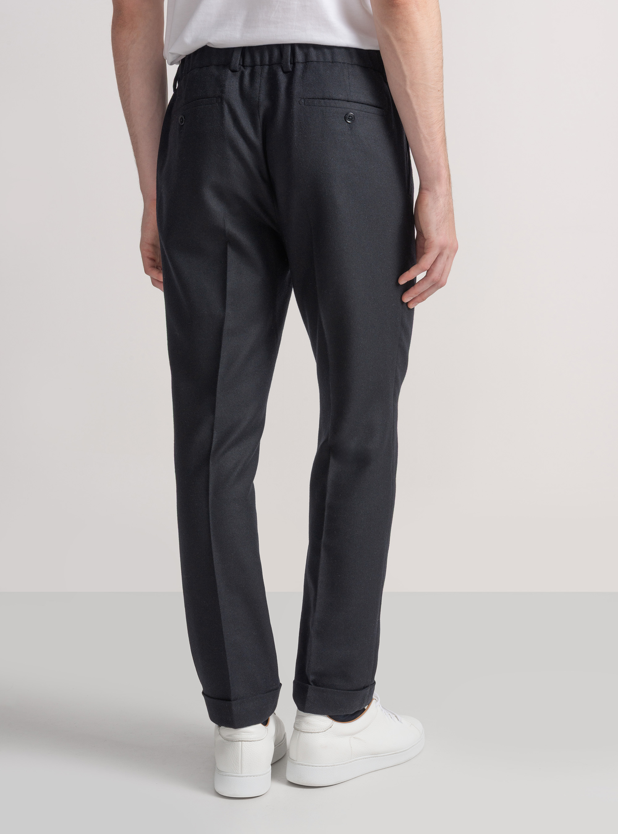 Lightweight wool-blend pleat and drawstring trousers, NAVY DARK 0219C