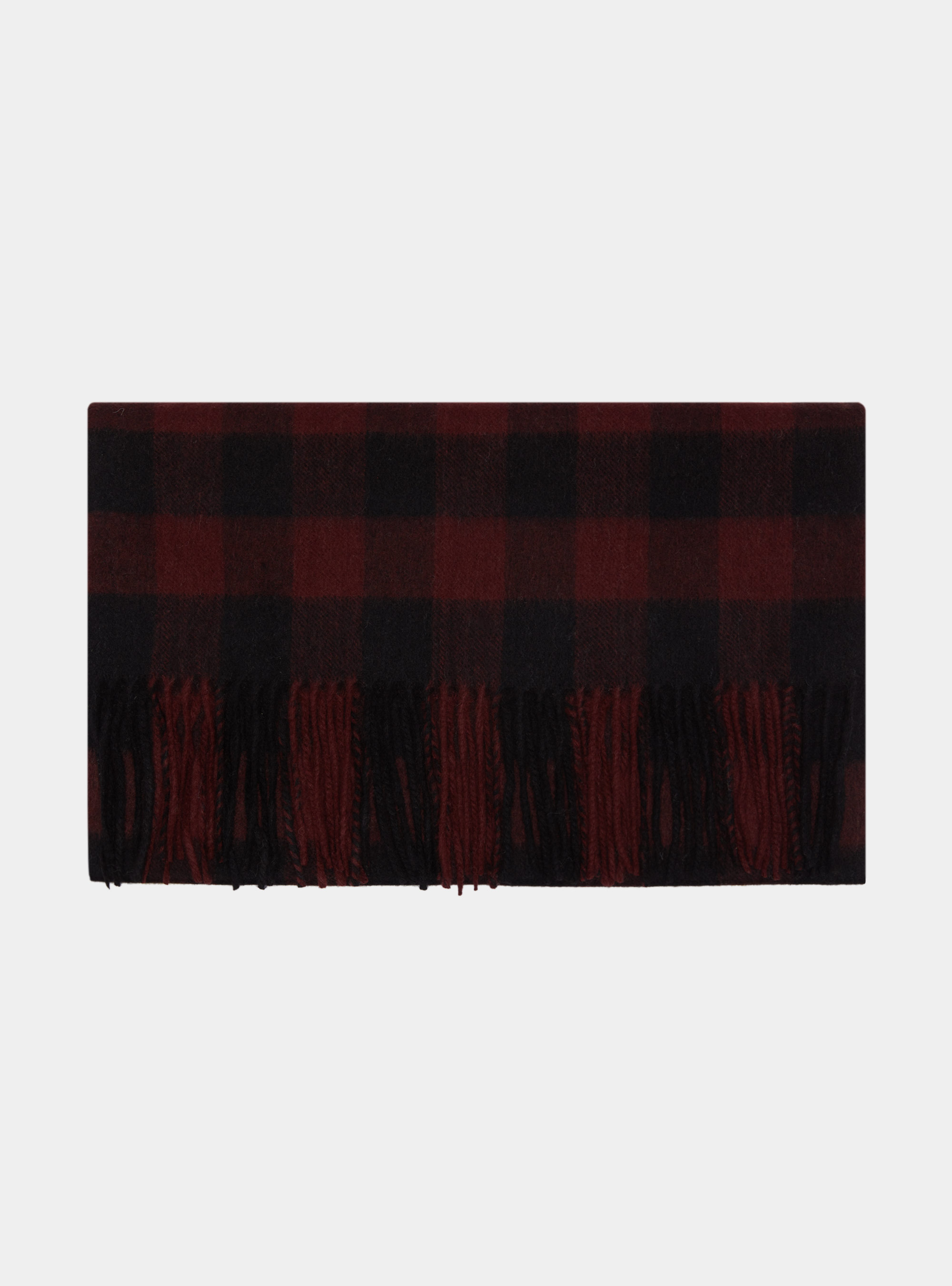 Patterned wool and cashmere scarf, BORDEAUX