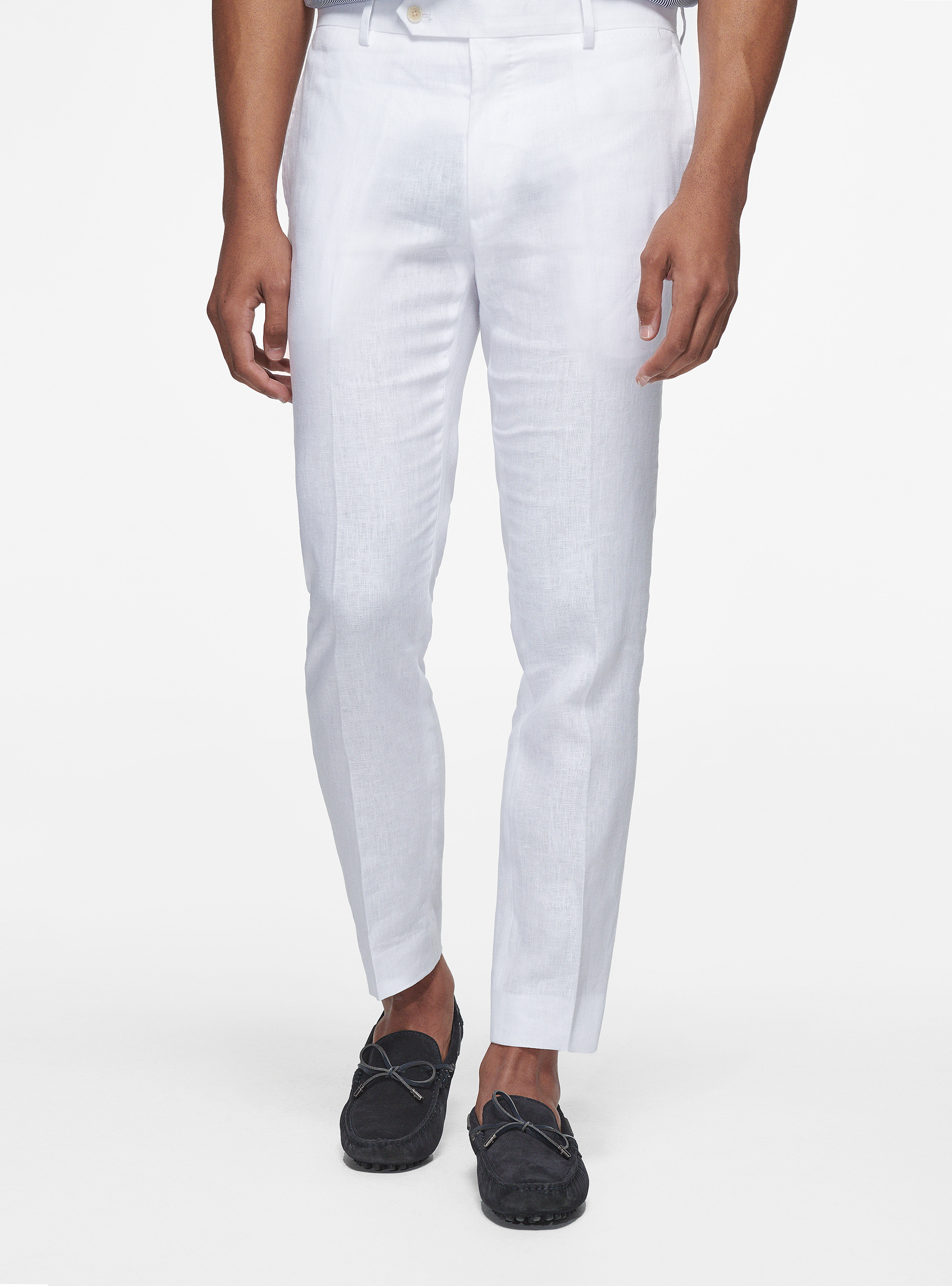 Pantaloni in puro lino, BIANCO