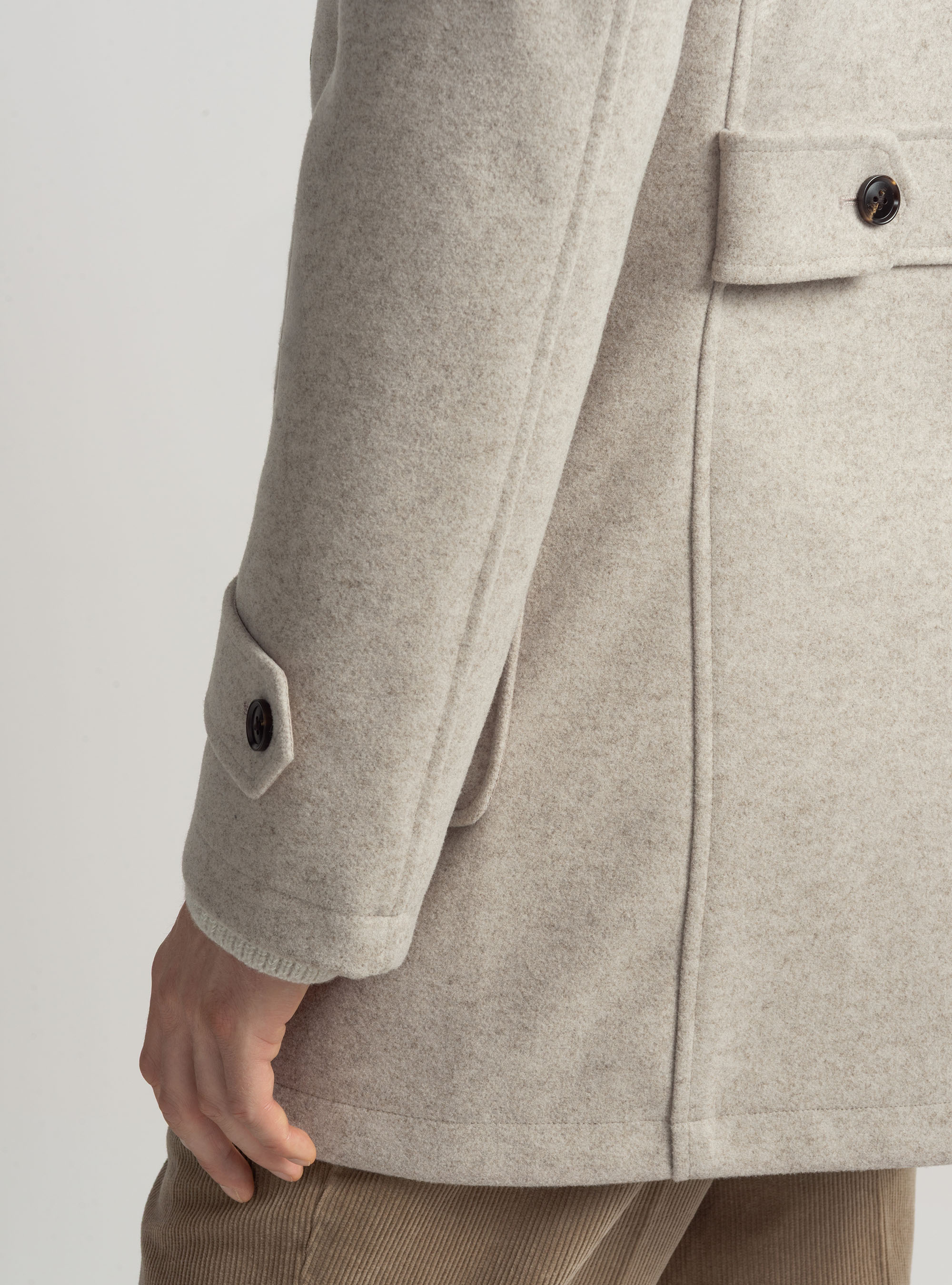Basic wool-blend Montgomery, ECRU