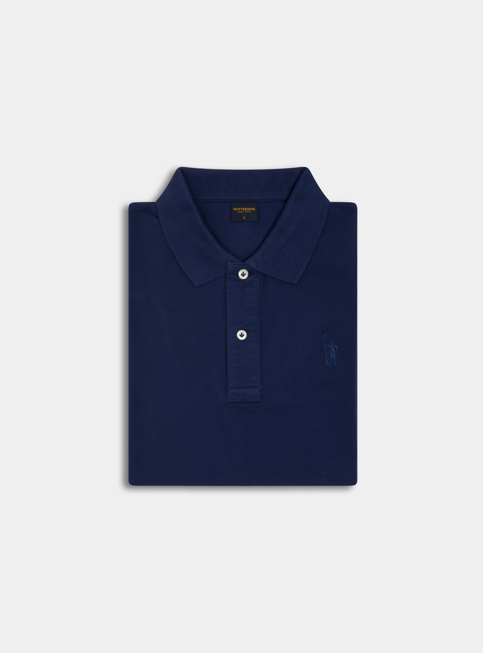 Polo cl&aacute;sico de piqu&eacute;, AZUL MEDIO