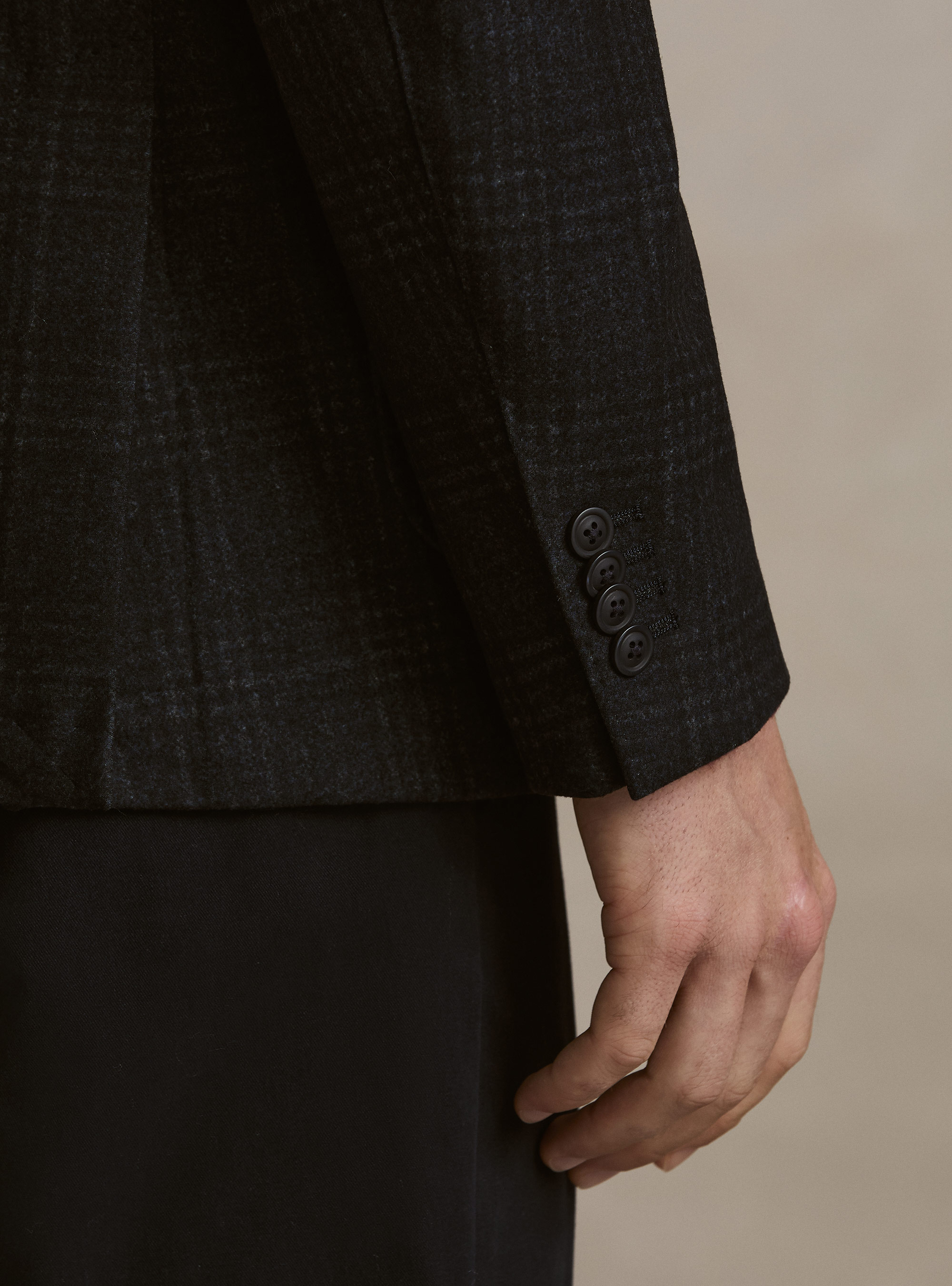 Single-Breasted Printed Jersey Blazer, NAVY BLUE